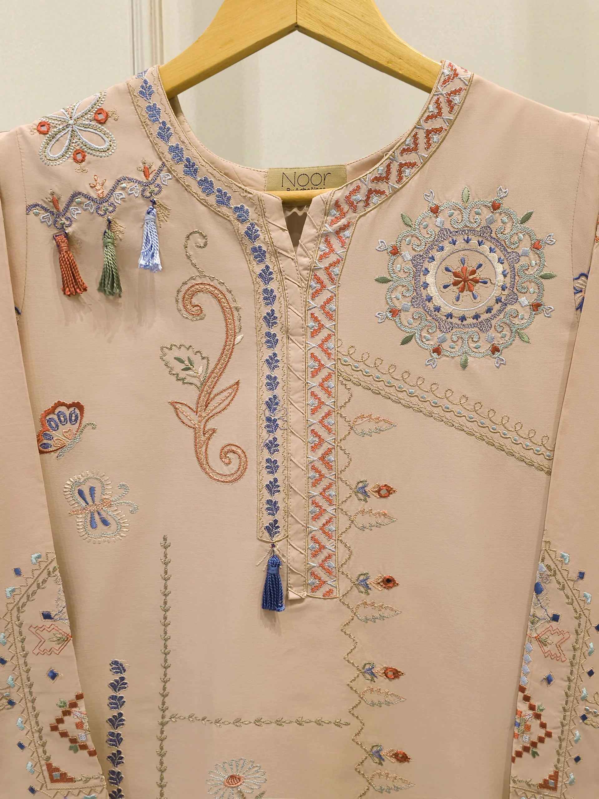 2 Piece - Embroidered Cambric Suit WS00265 - Image 2