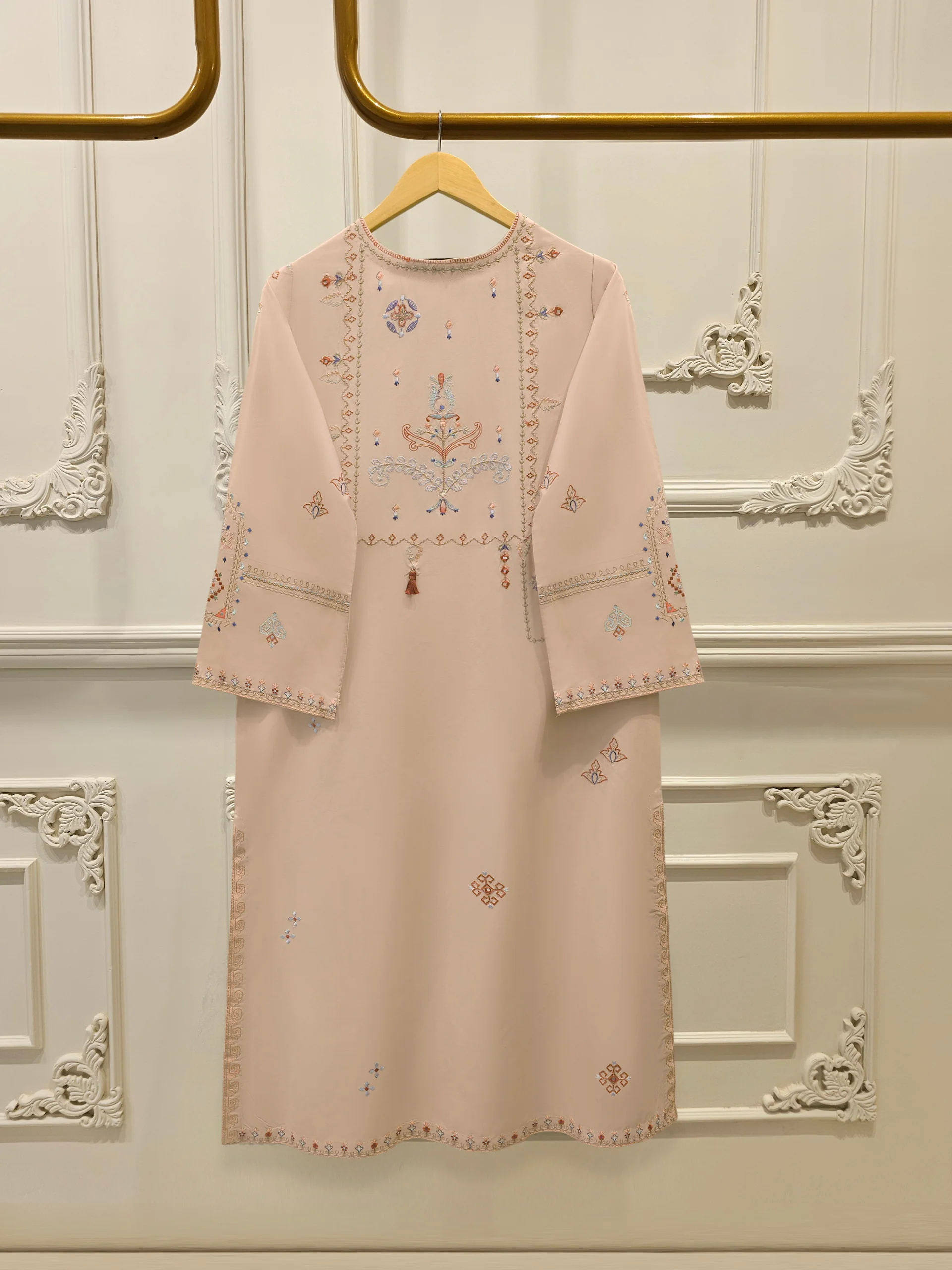 2 Piece - Embroidered Cambric Suit WS00265 - Image 4