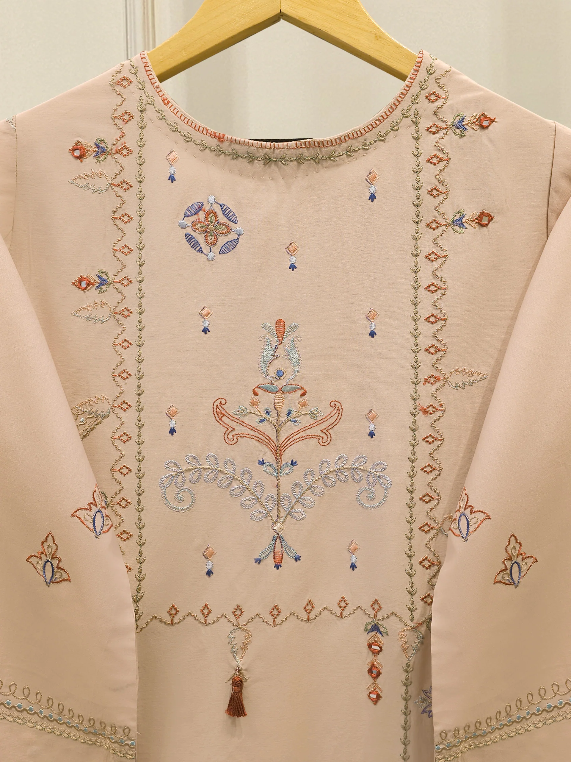 2 Piece - Embroidered Cambric Suit WS00265 - Image 6