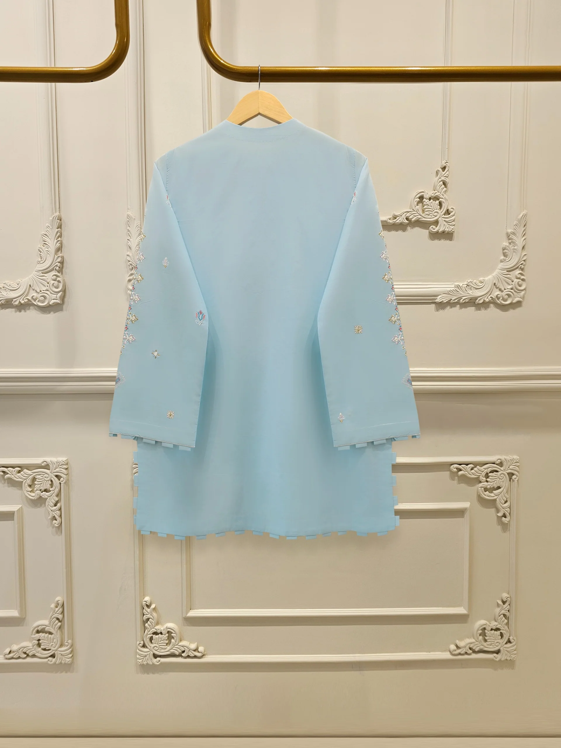 2 Piece - Embroidered Cambric Suit WS00302 - Image 4