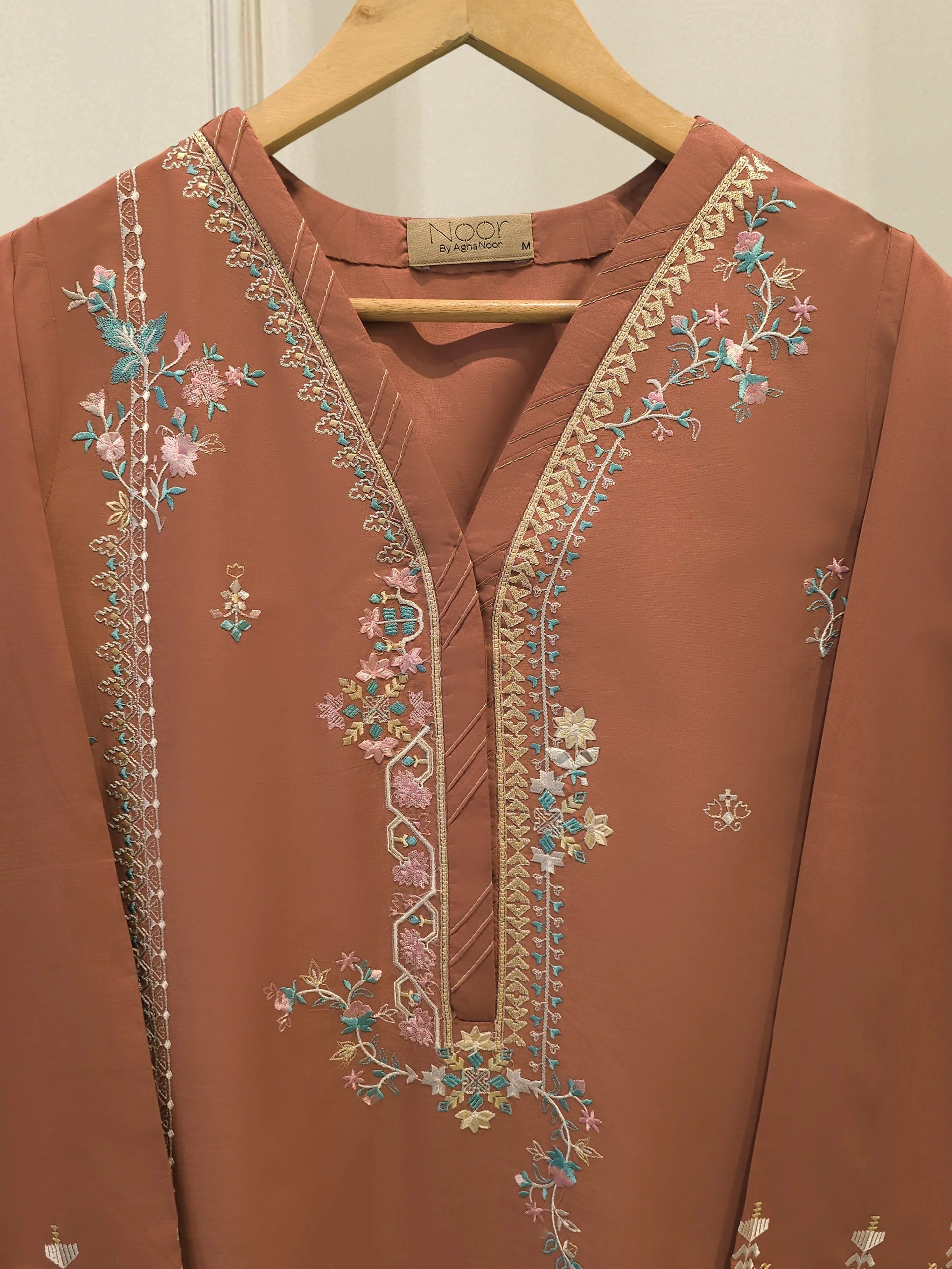 2 Piece - Embroidered Cambric Suit WS00309 - Image 2