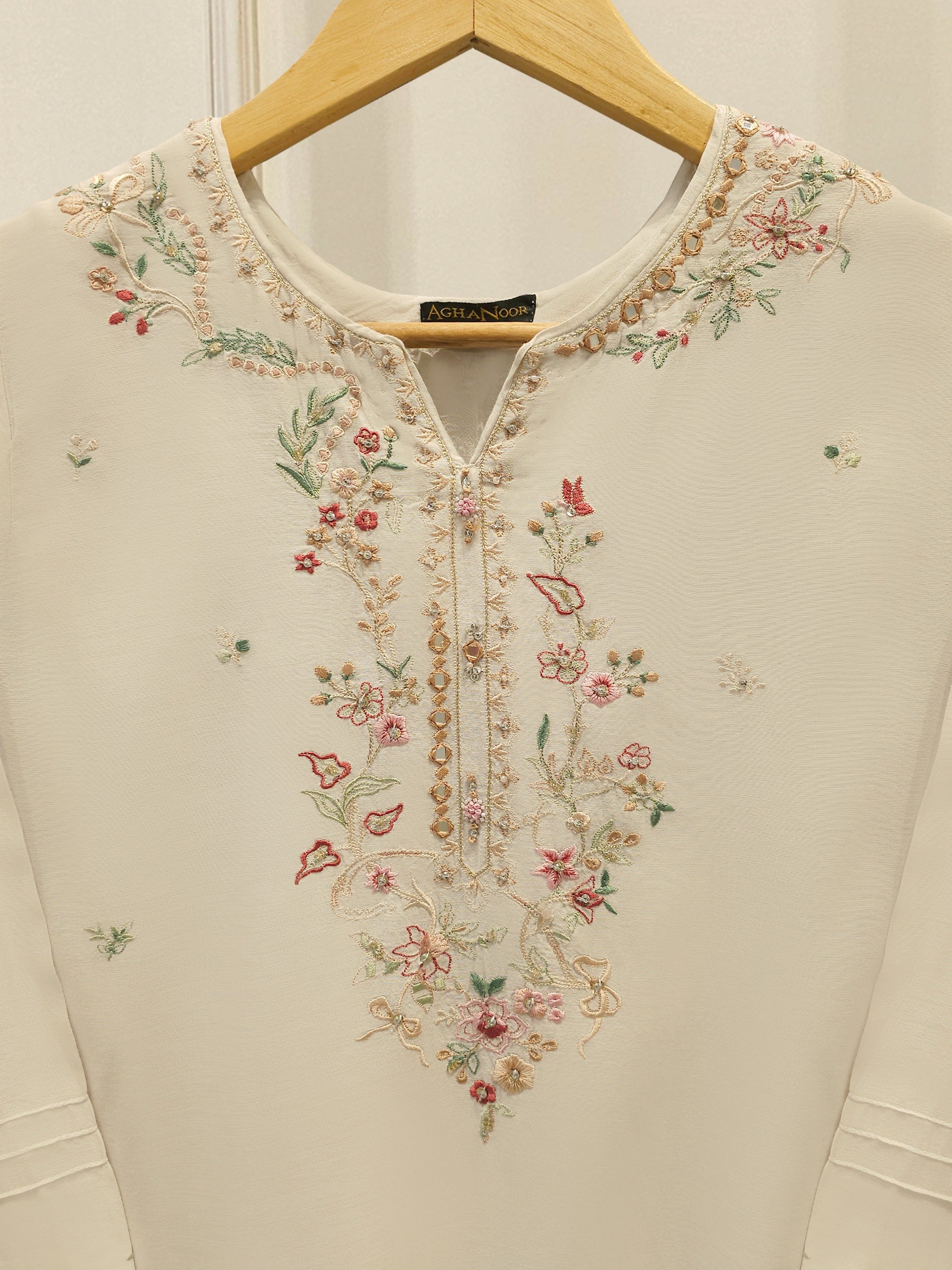 2 Piece - Embroidered Kora Cotton Suit  S113617 - Image 2