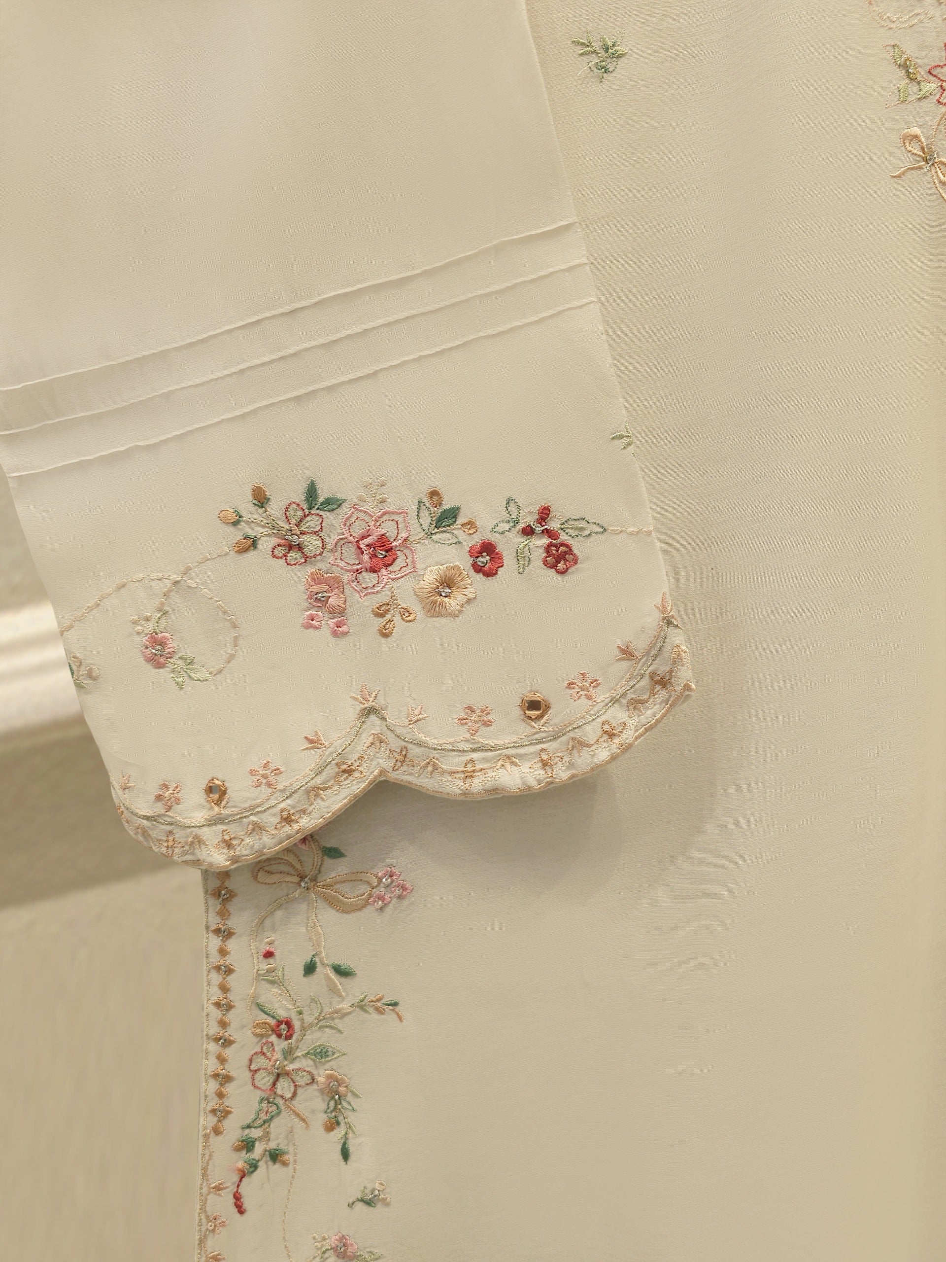 2 Piece - Embroidered Kora Cotton Suit  S113617 - Image 3