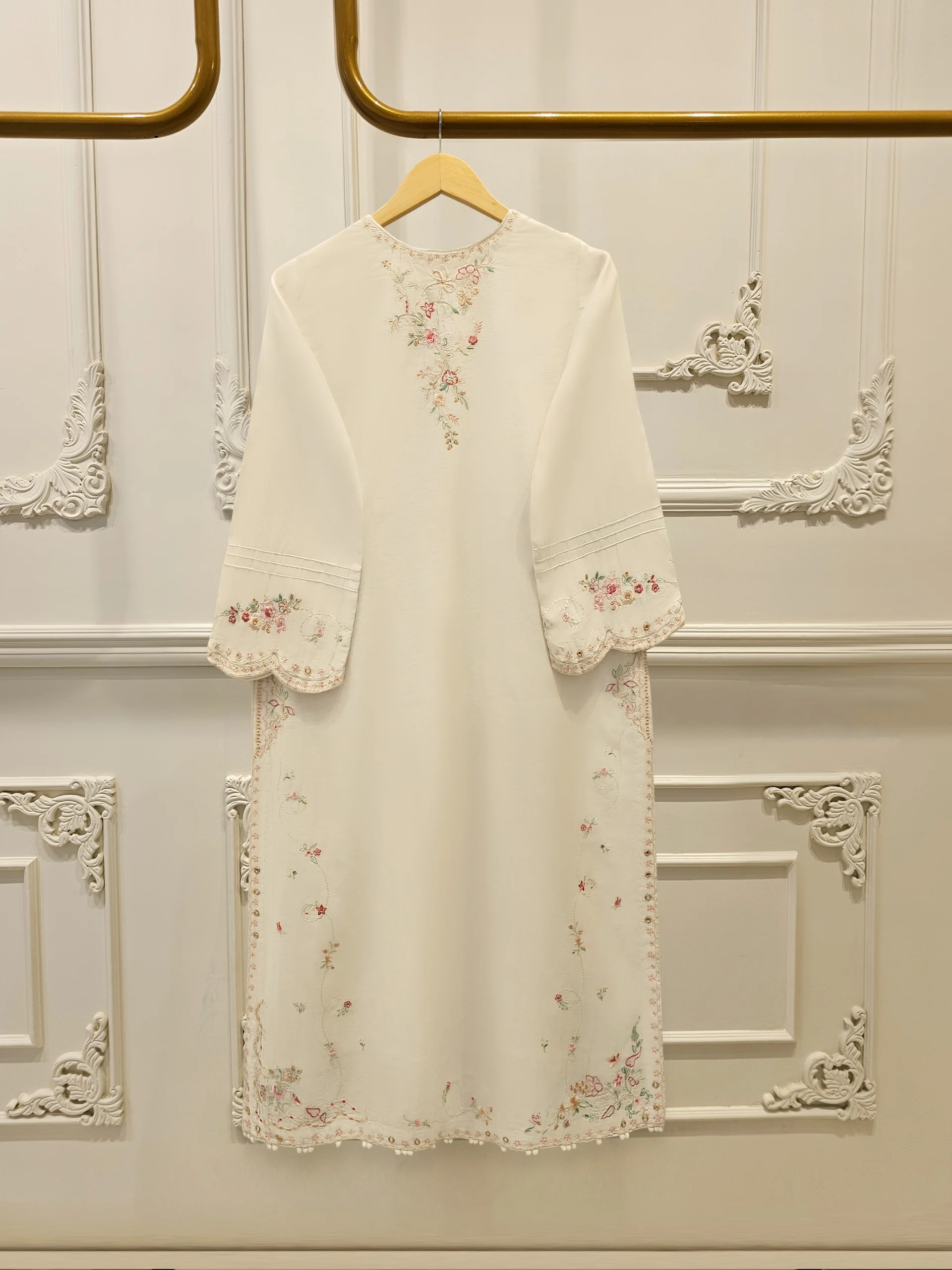 2 Piece - Embroidered Kora Cotton Suit  S113617 - Image 5