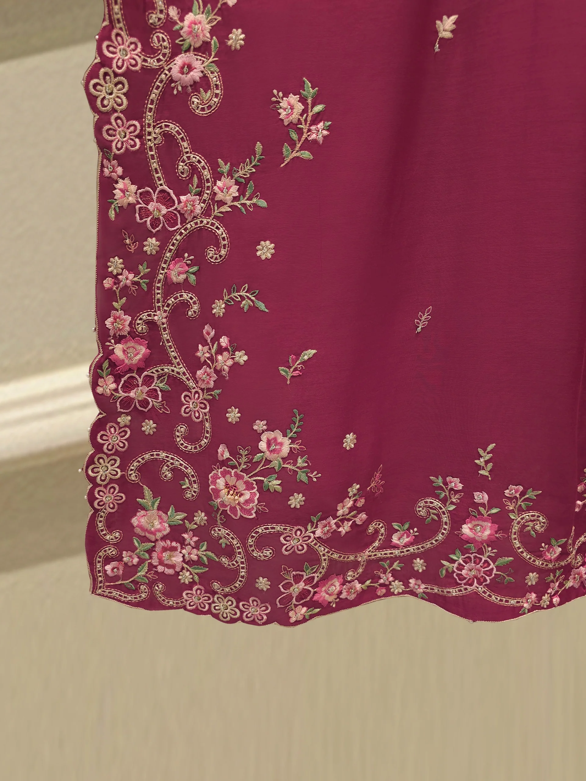 2 Piece - Embroidered Kora Cotton Suit  S113719 - Image 4