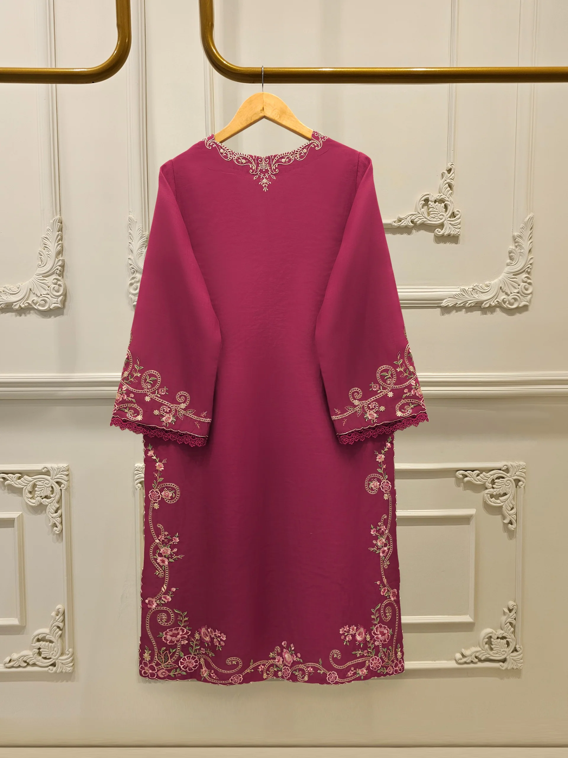 2 Piece - Embroidered Kora Cotton Suit  S113719 - Image 5