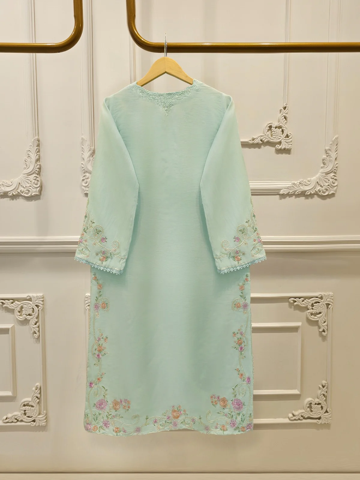 2 Piece - Embroidered Kora Cotton Suit S113803 - Image 5