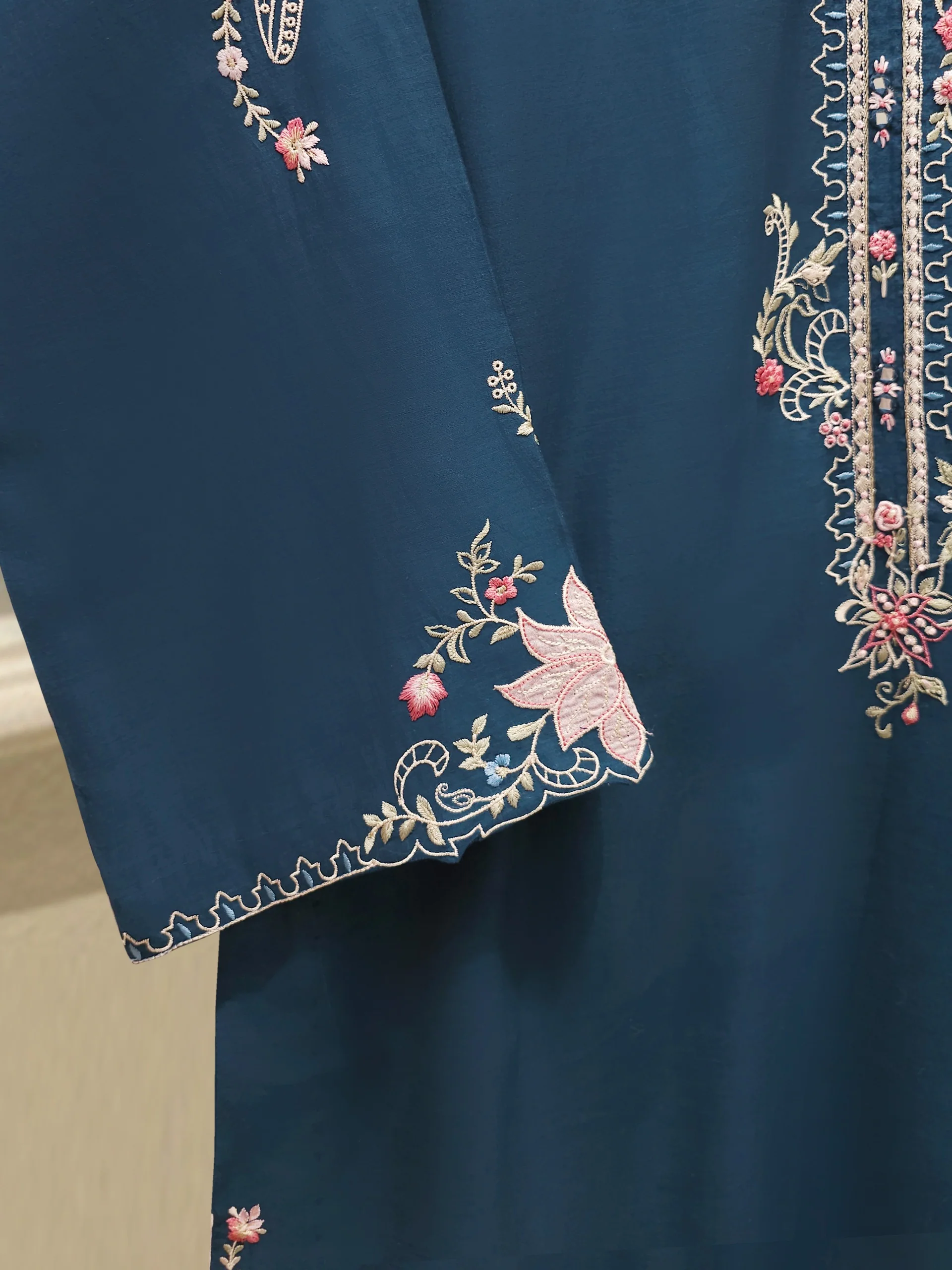 2 Piece - Embroidered Kora Cotton Suit S113808 - Image 4