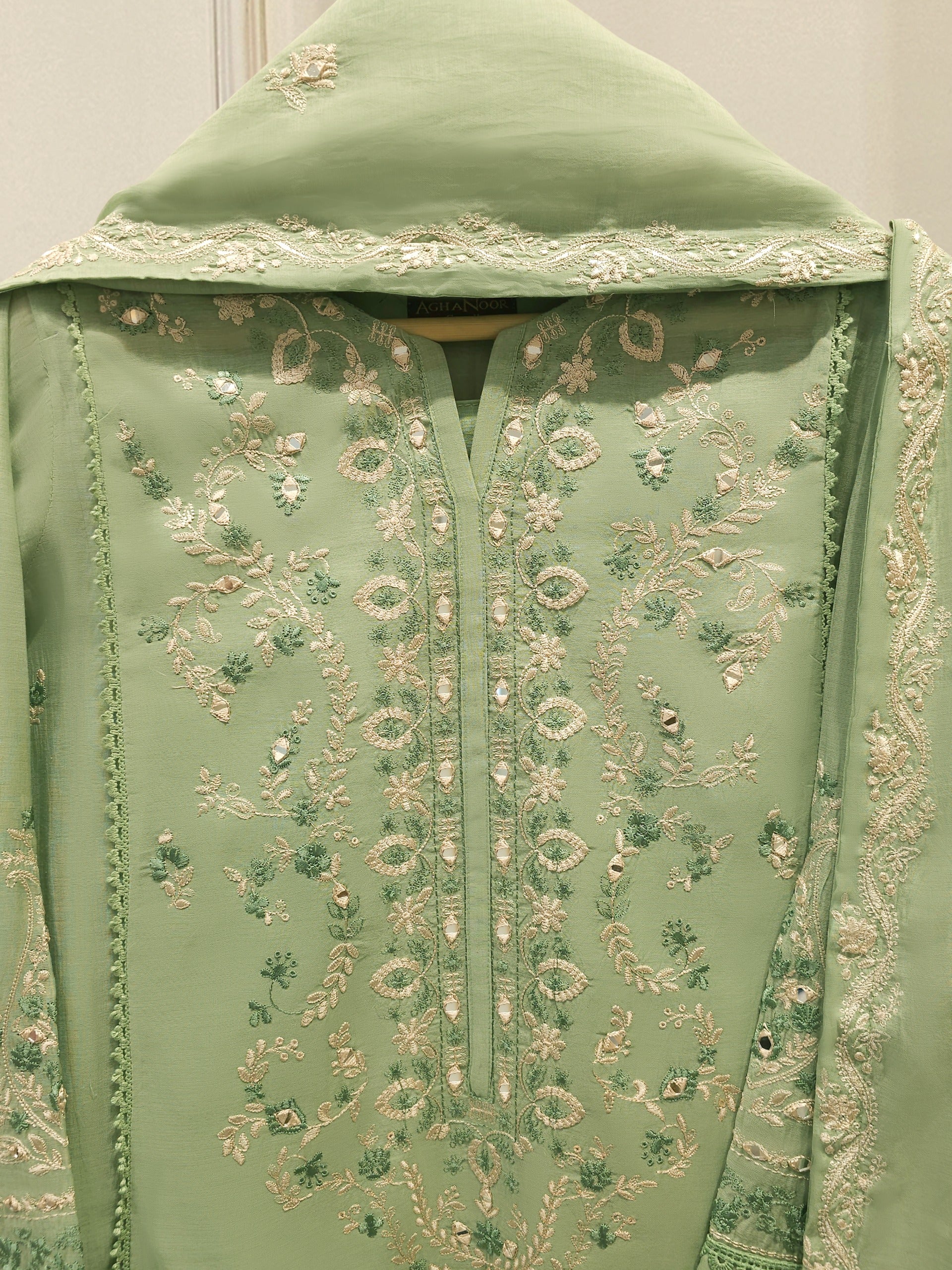 2 Piece - Embroidered Kora Cotton Suit  S113893 - Image 2