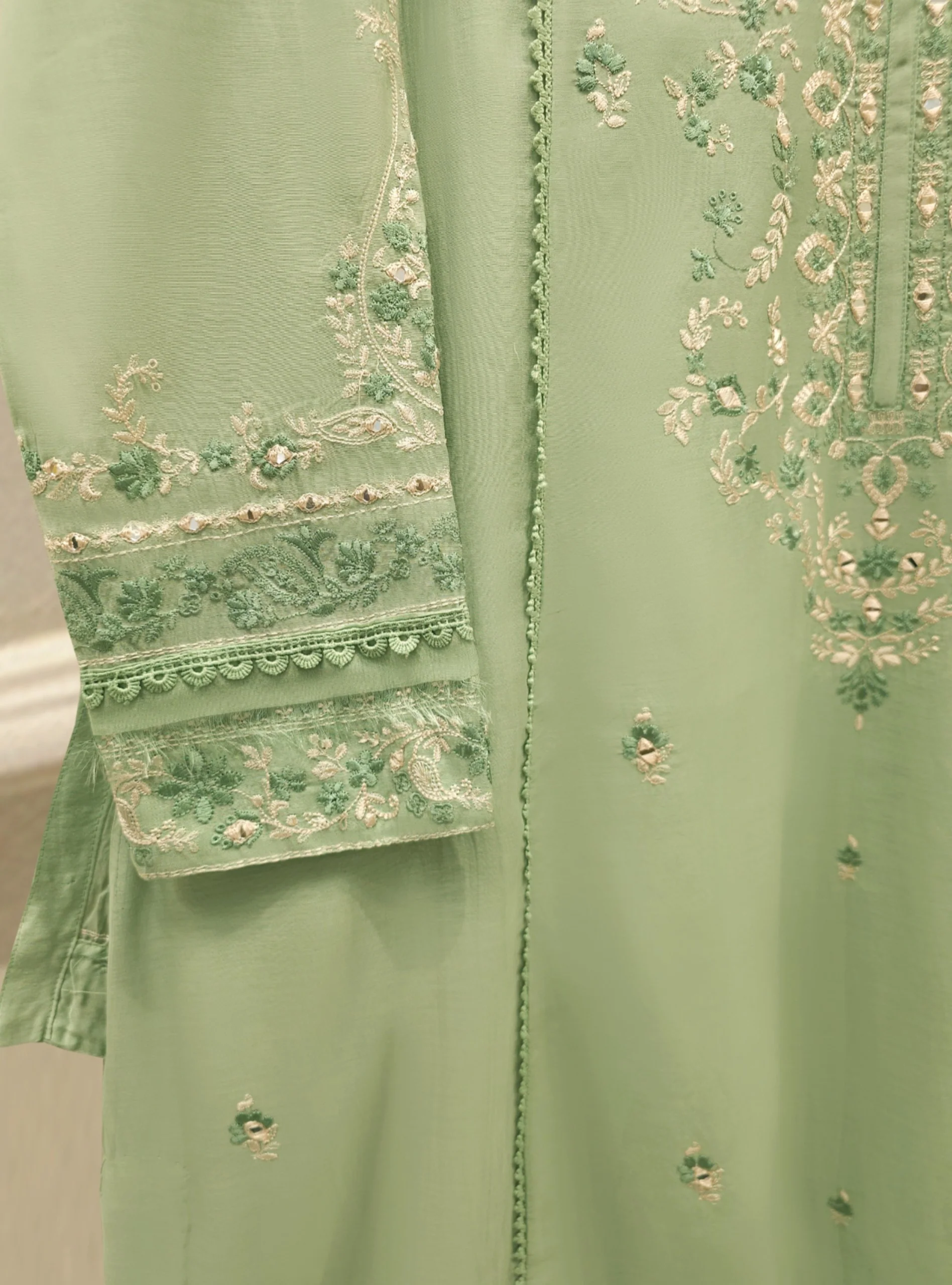 2 Piece - Embroidered Kora Cotton Suit  S113893 - Image 3
