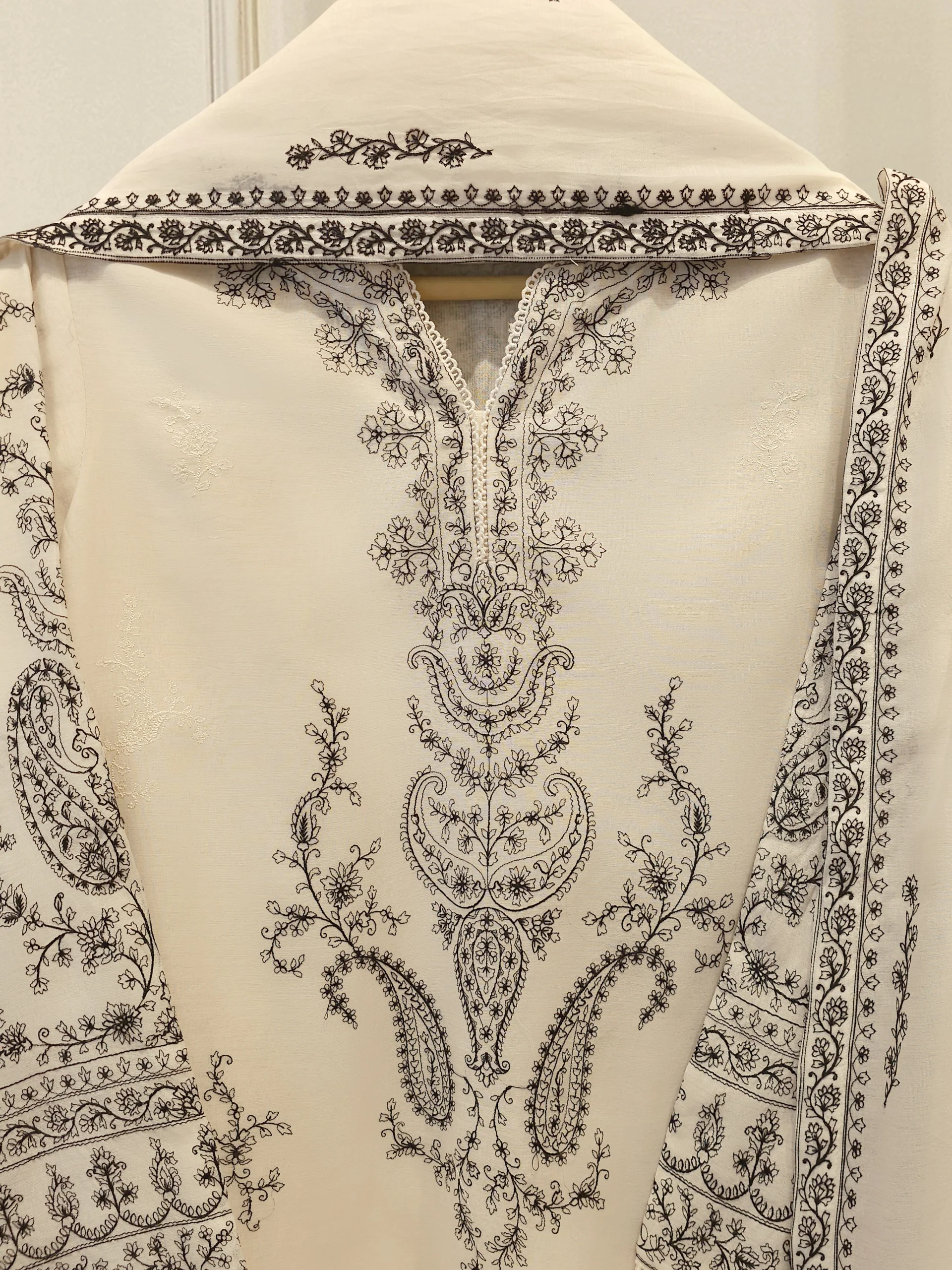 2 Piece - Embroidered Kora Cotton Suit  S114090 - Image 2