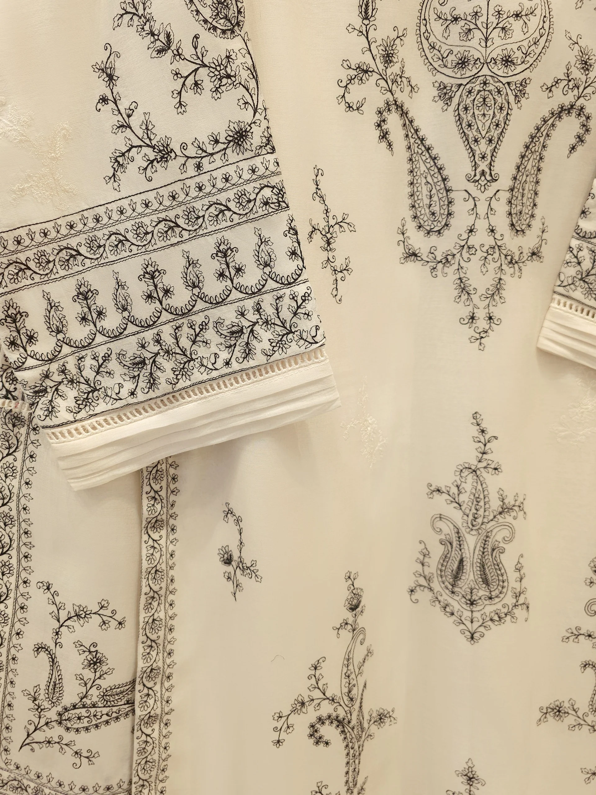 2 Piece - Embroidered Kora Cotton Suit  S114090 - Image 3