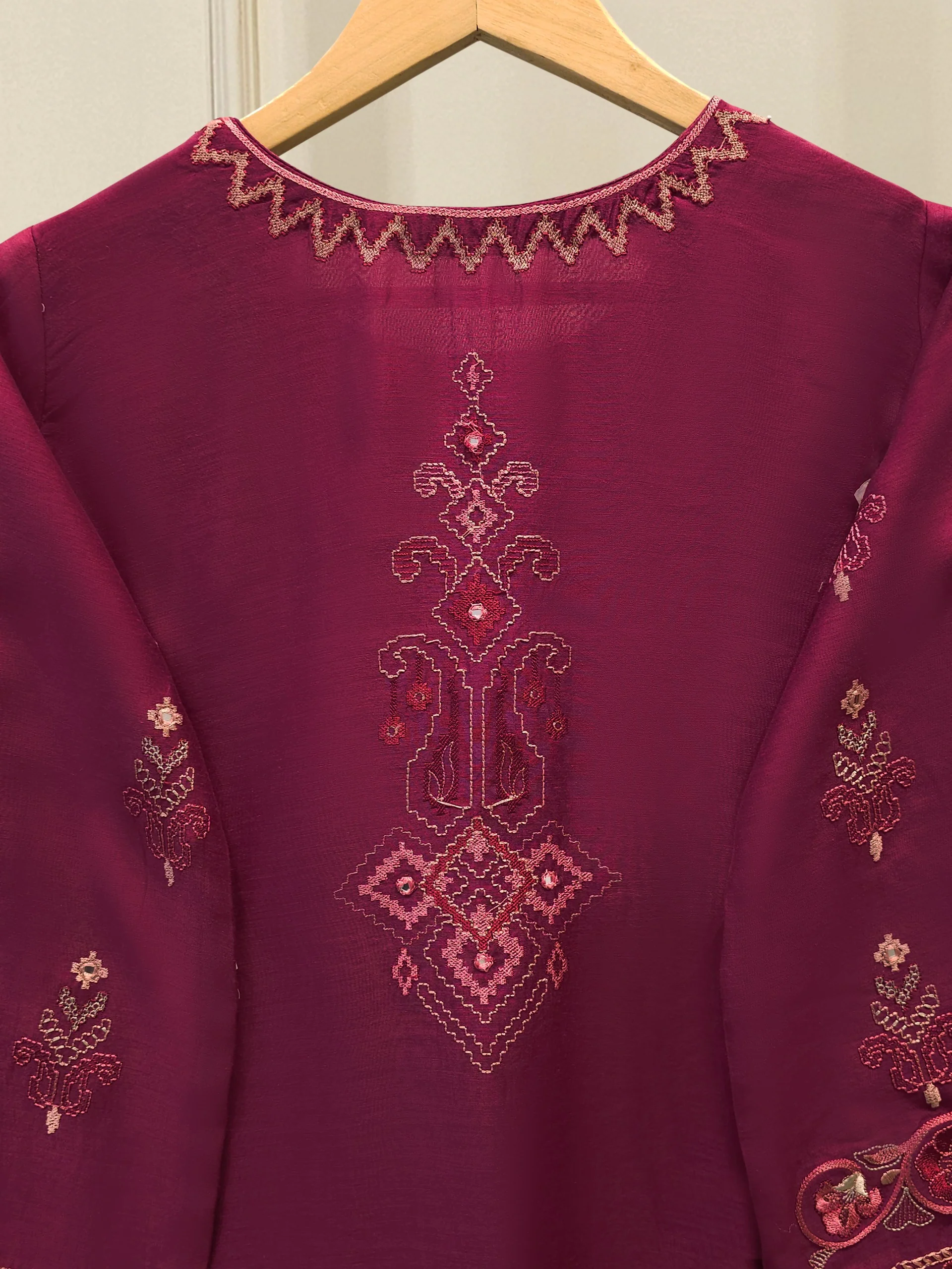 2 Piece - Embroidered Kora Cotton Suit S114173 - Image 5