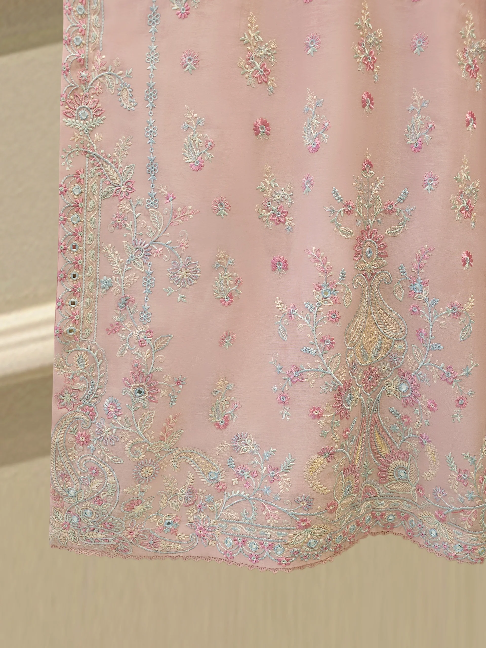 2 Piece - Embroidered Kora Cotton Suit  S114217 - Image 4