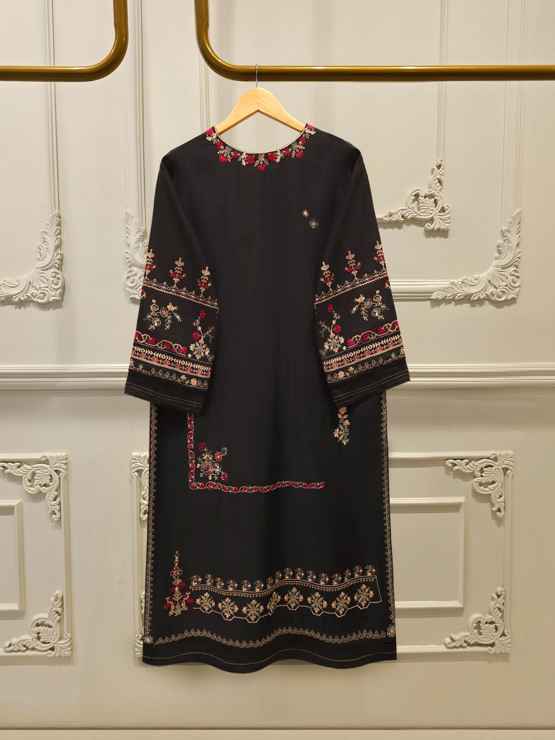 2 Piece - Embroidered Kora  Cotton Suit S114247 - Image 2