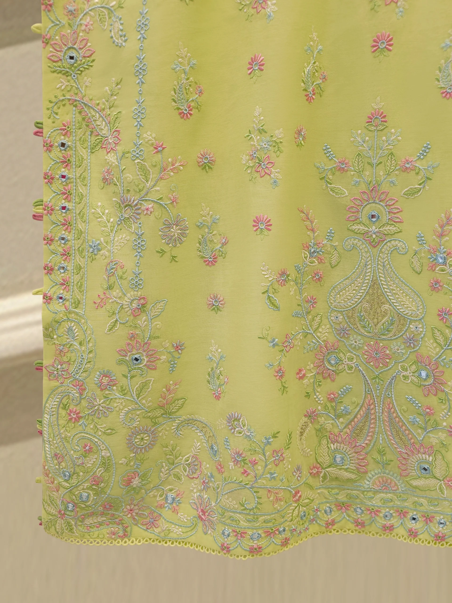 2 Piece - Embroidered Kora  Cotton Suit S114280 - Image 4