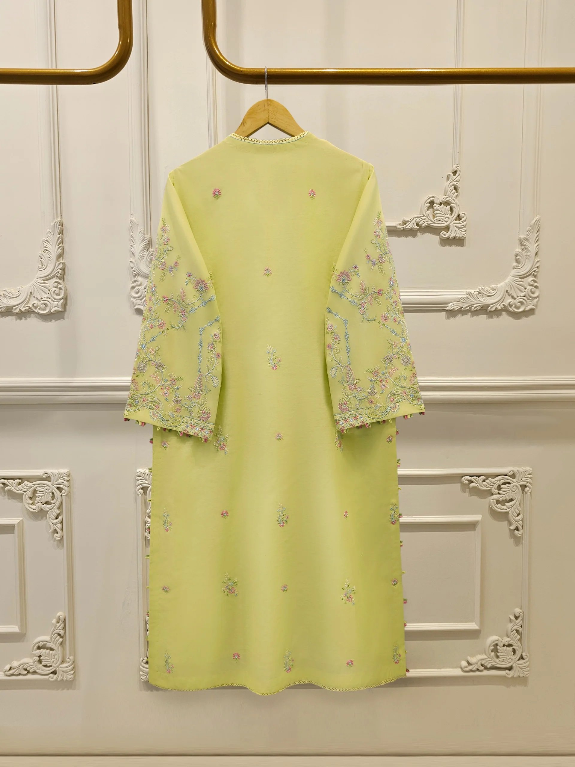 2 Piece - Embroidered Kora  Cotton Suit S114280 - Image 5