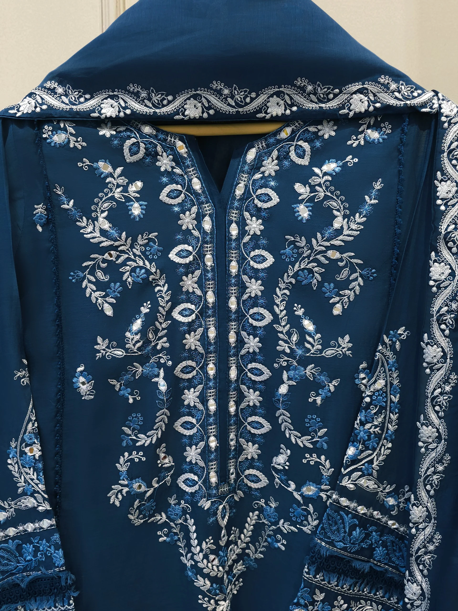2 Piece - Embroidered Kora  Cotton Suit S114336 - Image 2