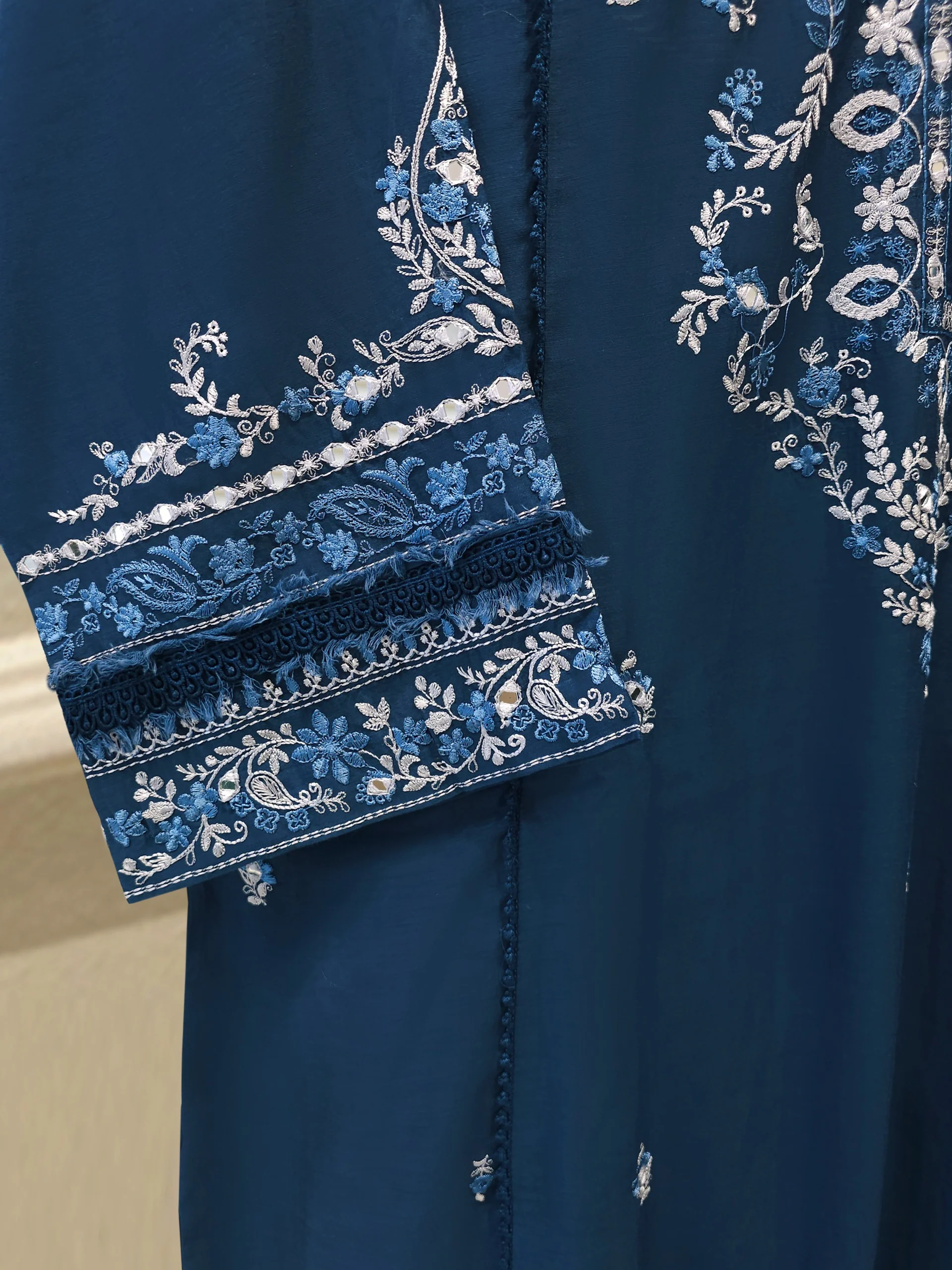 2 Piece - Embroidered Kora  Cotton Suit S114336 - Image 3