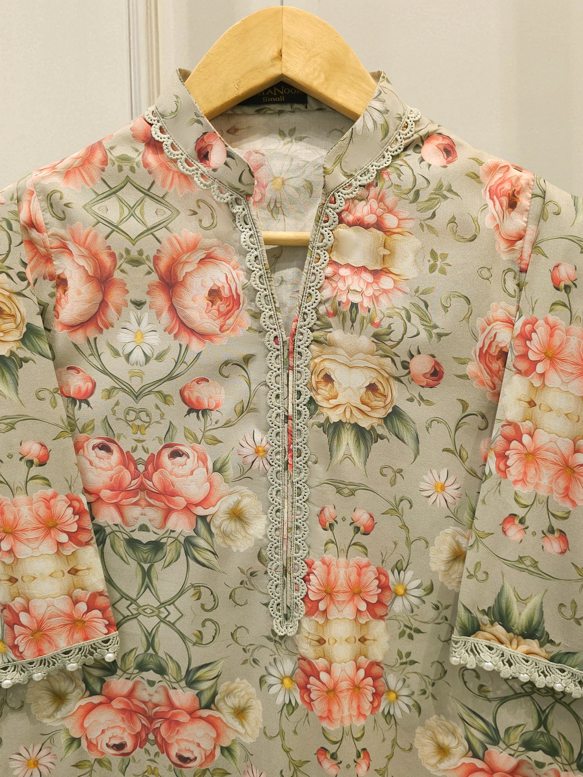 2 Piece - Embroidered Cambric Suit S112369 - Image 2