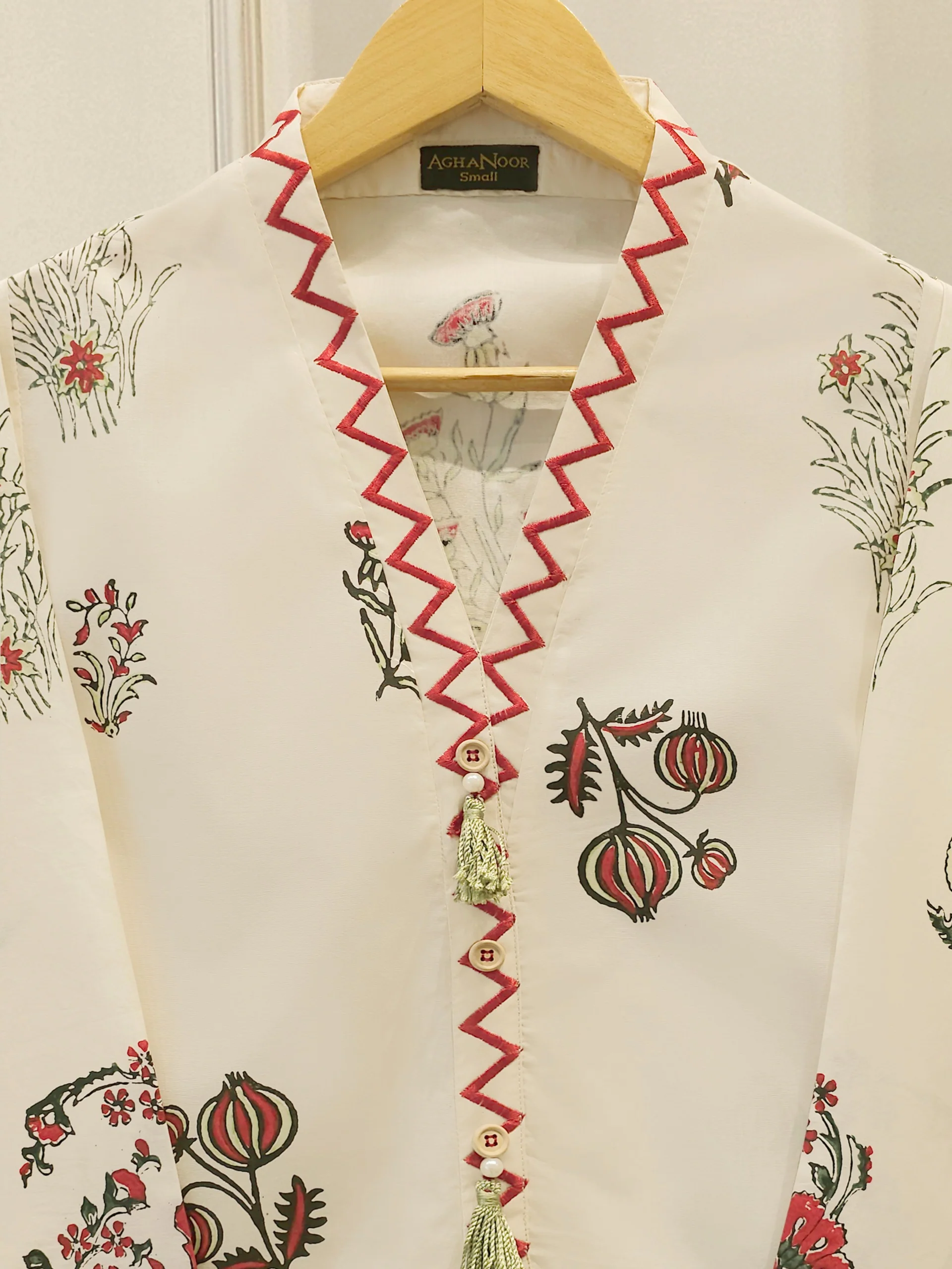 2 Piece - hand block print Cambric Suit S114318 - Image 2