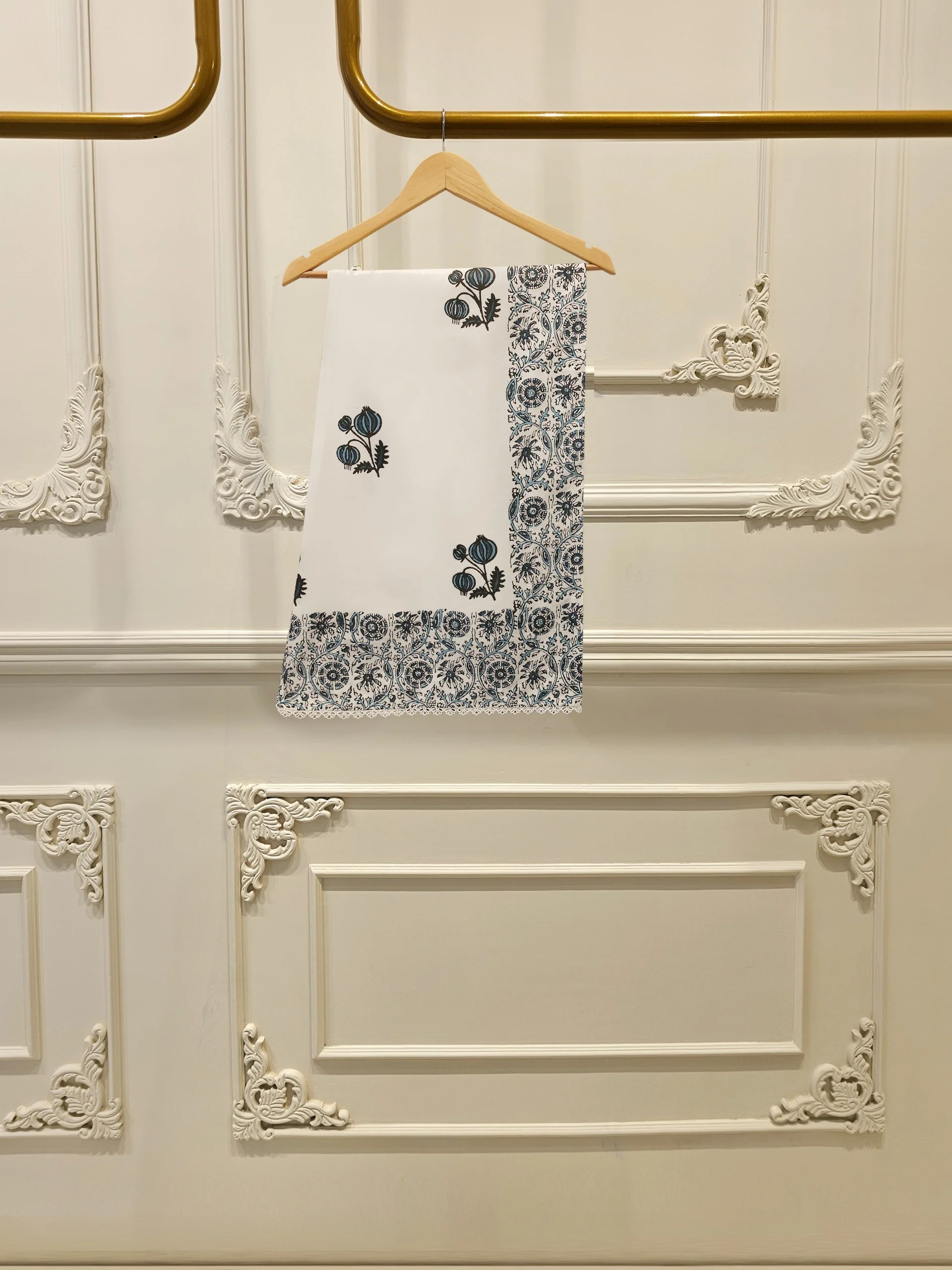 2 Piece - Hand Block Printed Kora Cotton Suit  S113050 - Image 6