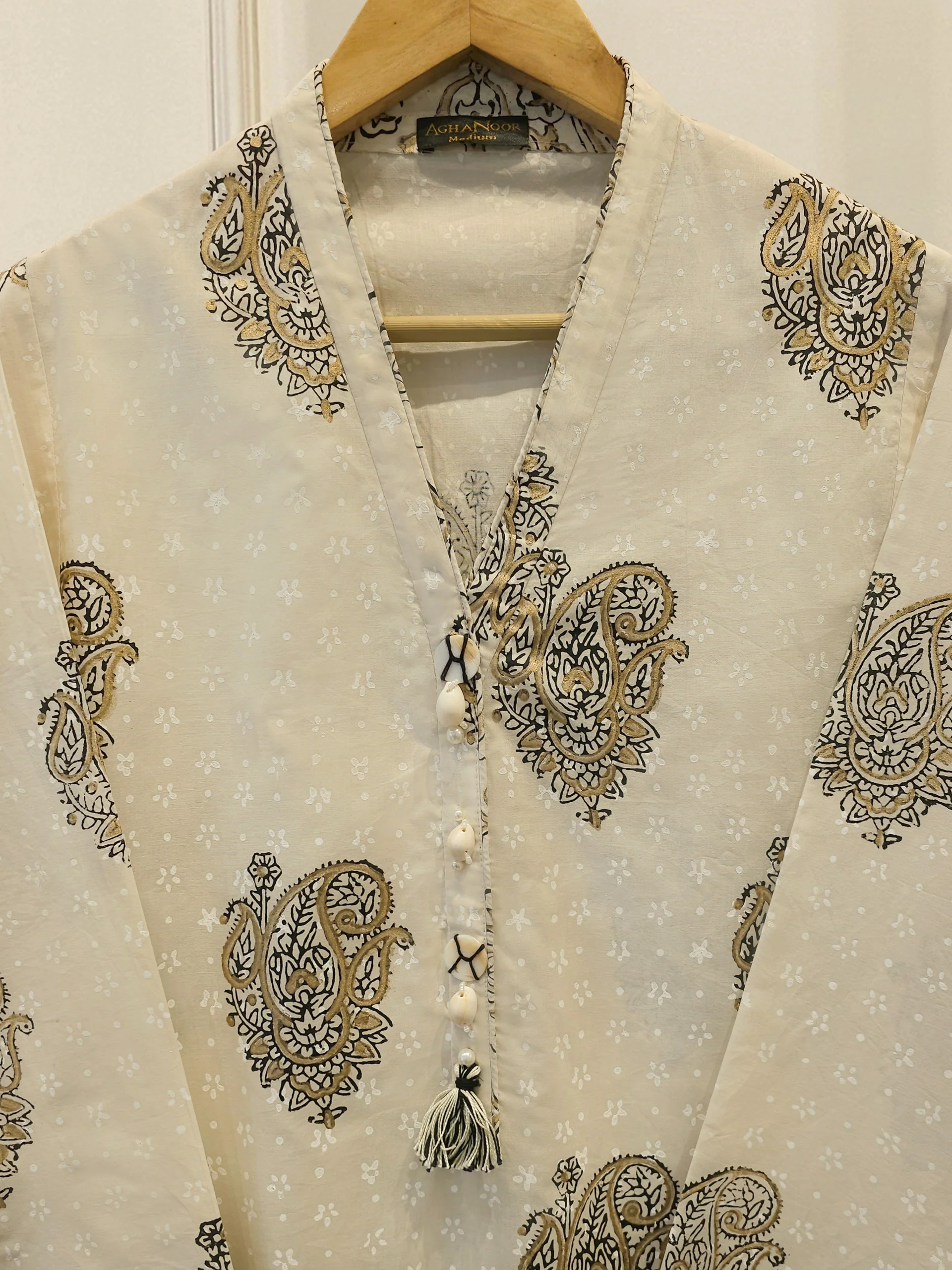 2 Piece - Hand Block Printed Kora Cotton Suit  S114220 - Image 2