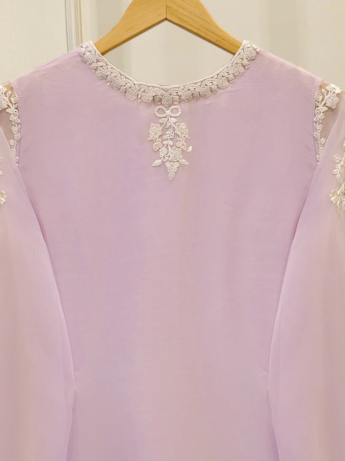2 Piece - Pure Chiffon Embroidered Suit S112482 - Image 4