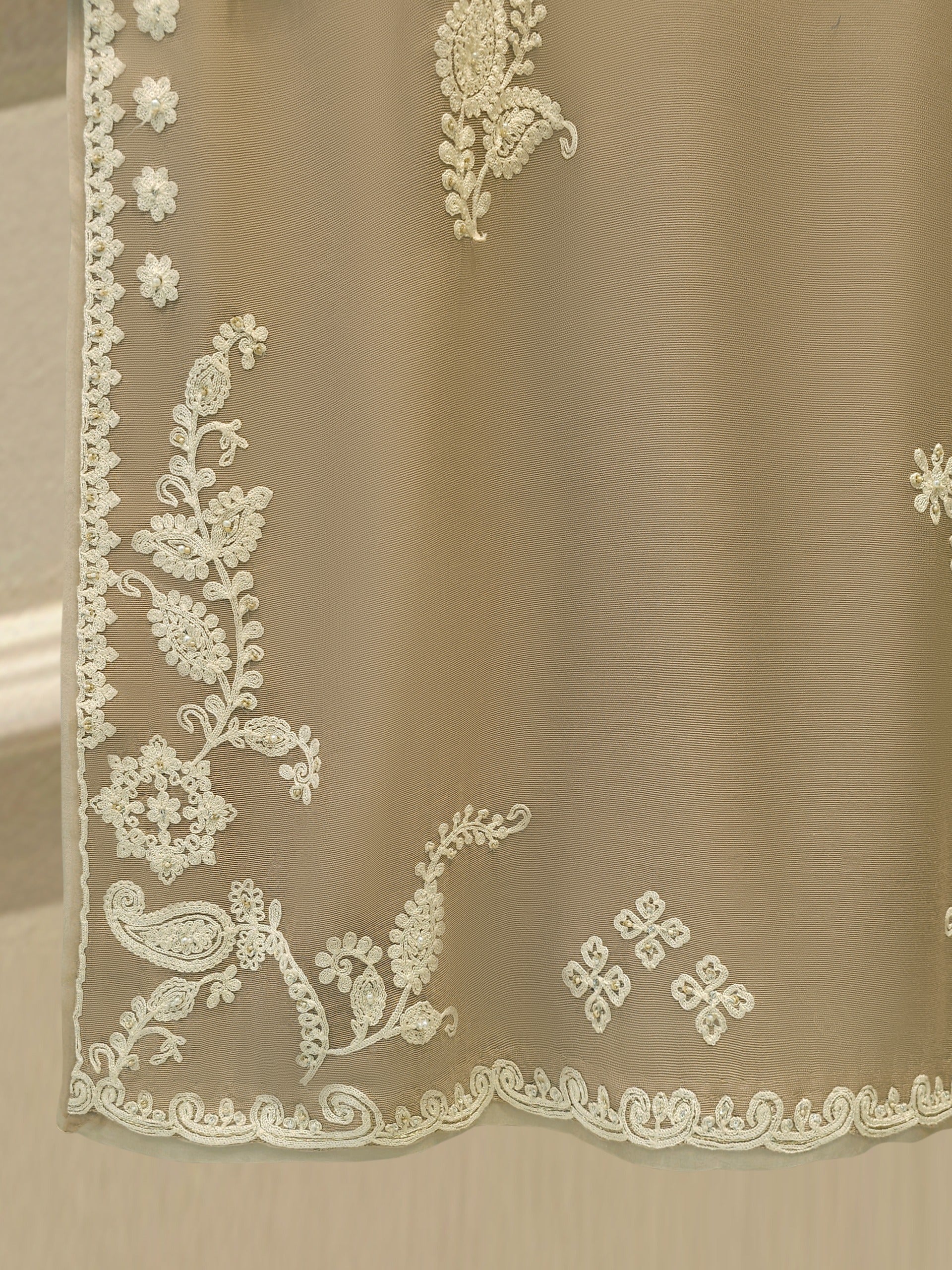2 Piece - Pure Embroidered Cotton Net Suit S114171 - Image 4