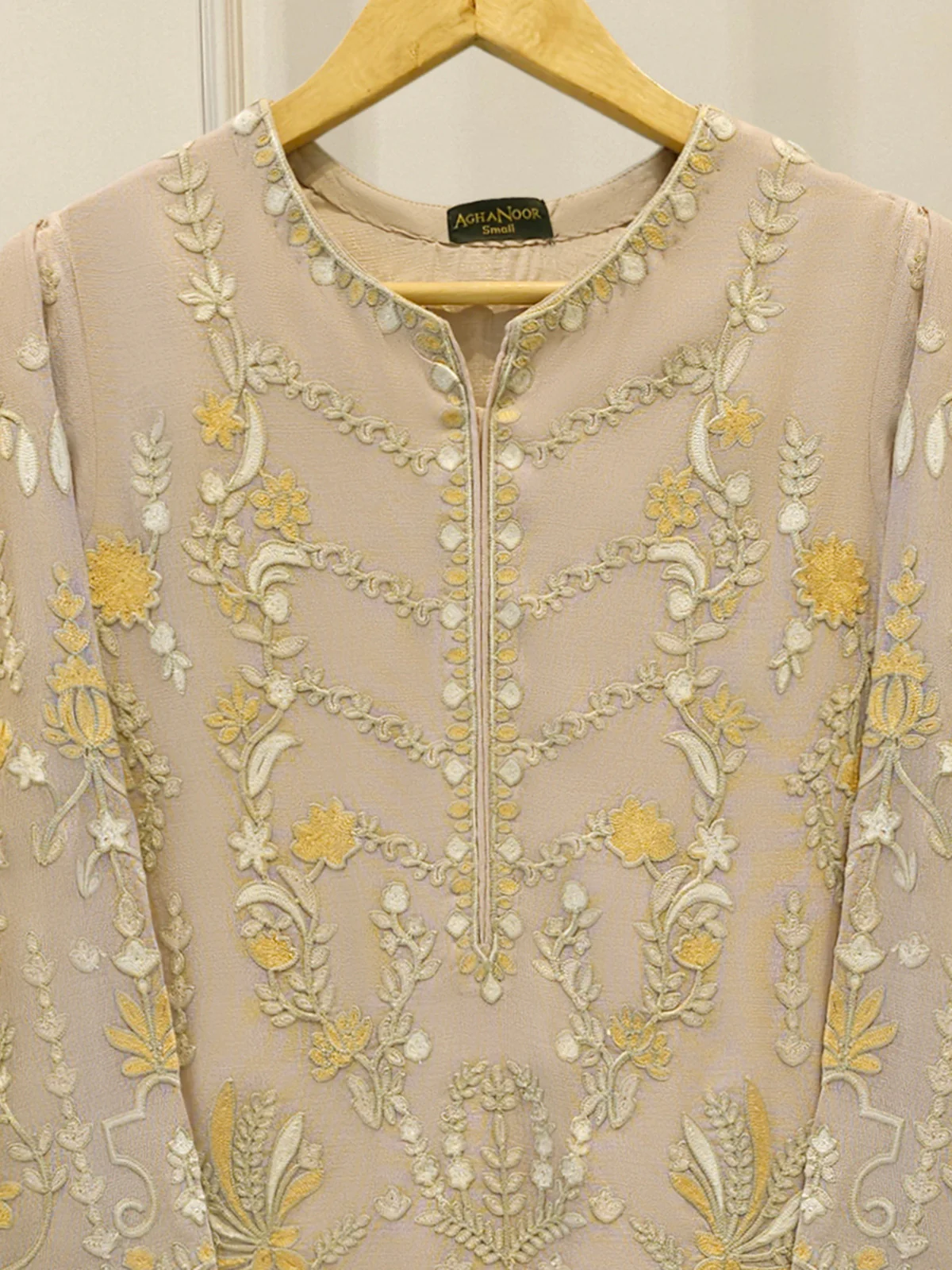 2 Piece - Pure Embroidered Cotton Net Suit S113511 - Image 2
