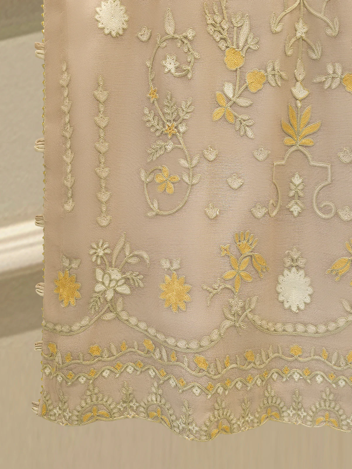 2 Piece - Pure Embroidered Cotton Net Suit S113511 - Image 4
