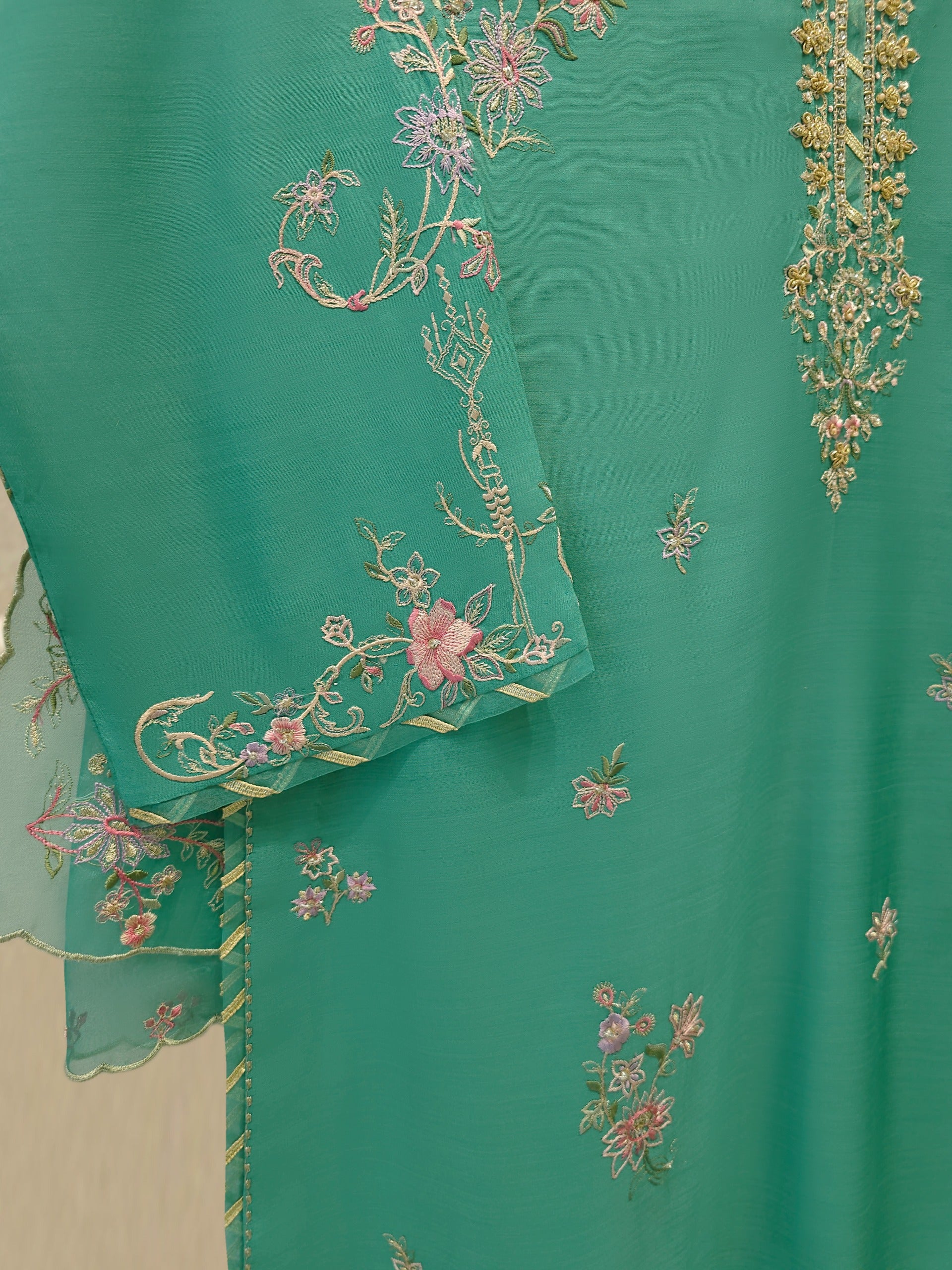 2 Piece - Pure Khaddi Silk Embroidered Suit S114094 - Image 3