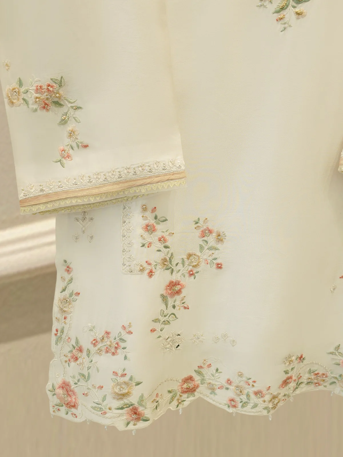 2 Piece- Pure Sheesha Silk Embroidered Suit S113502 - Image 3