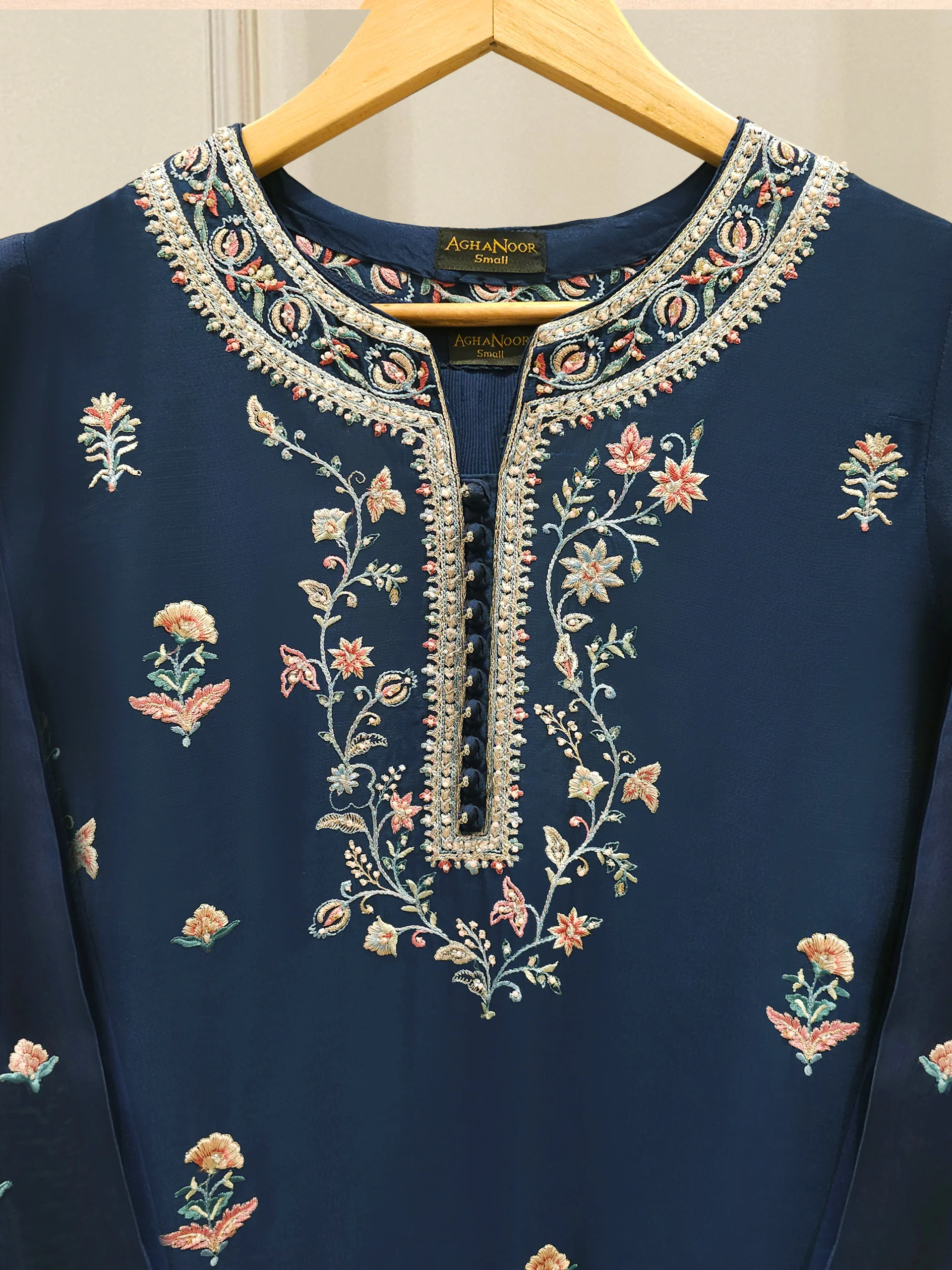 2 Piece- Pure Sheesha Silk Embroidered Suit S113569 - Image 2