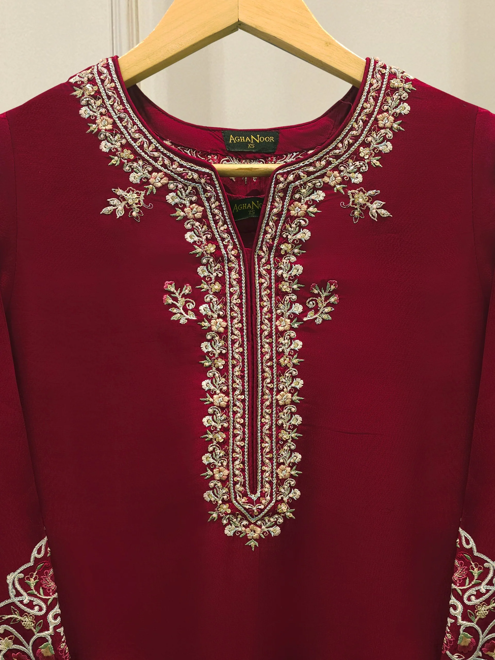 2 Piece- Pure Sheesha Silk Embroidered Suit S113616 - Image 2