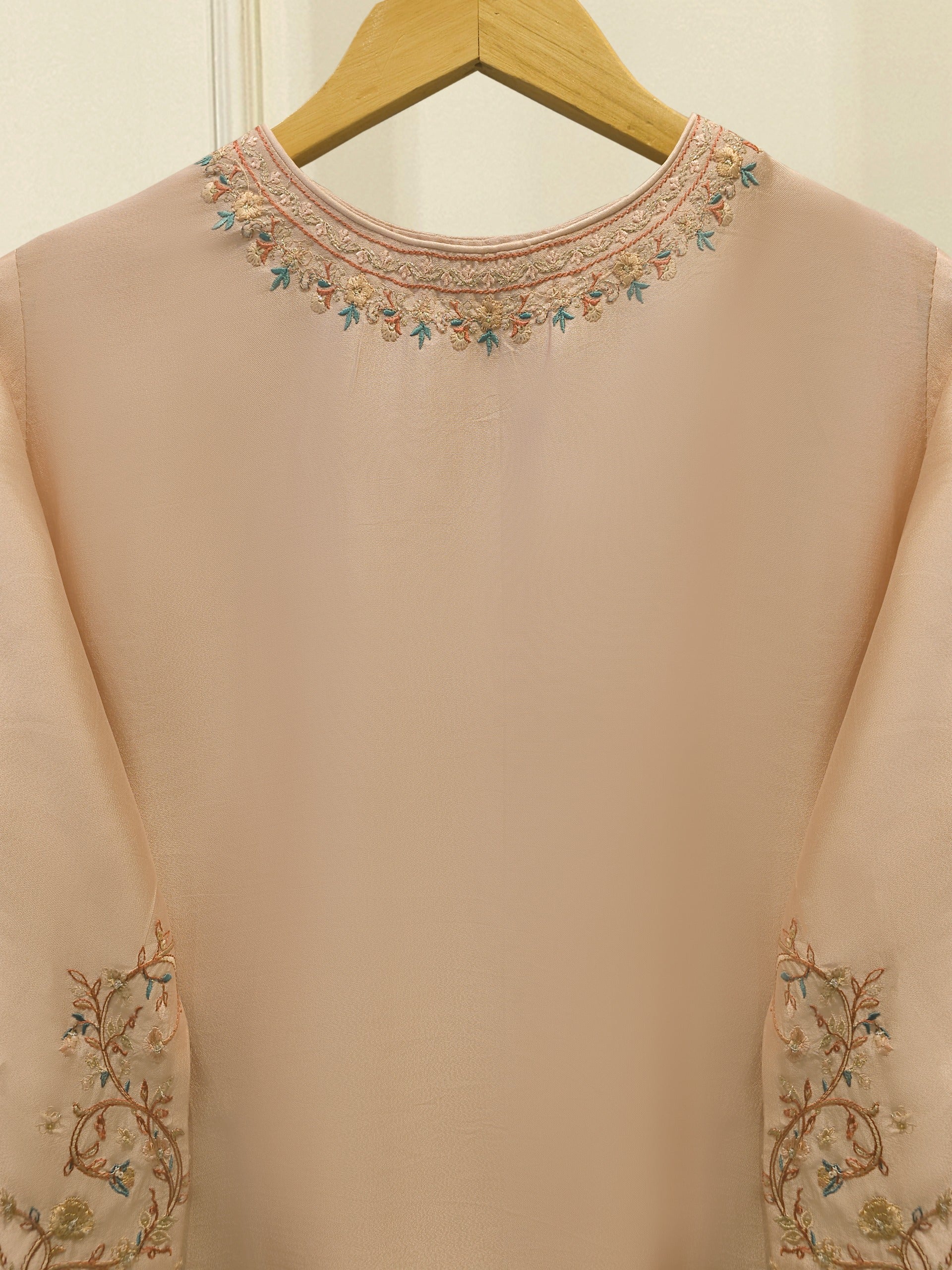 2 Piece- Pure Sheesha Silk Embroidered Suit S113620 - Image 4