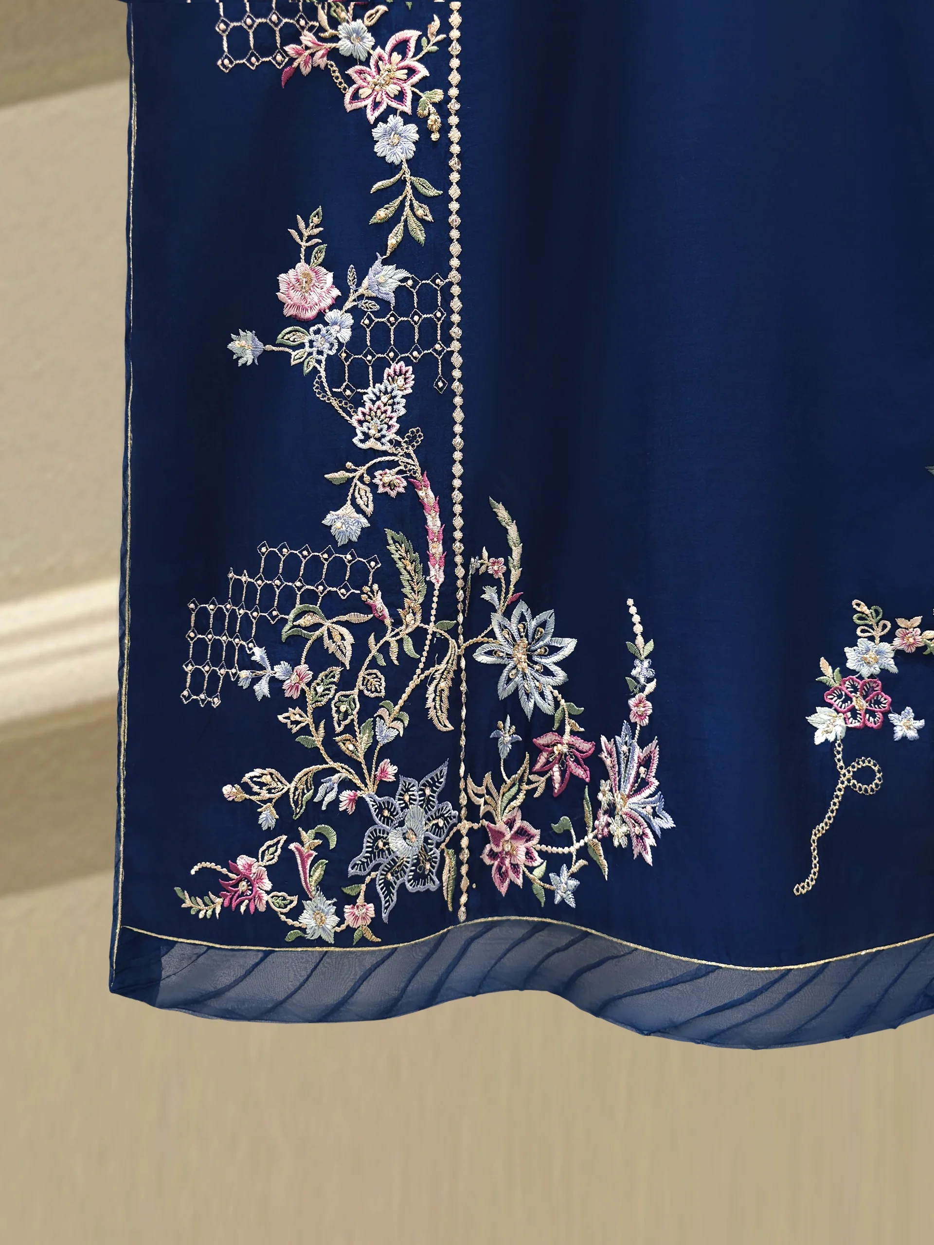 2 Piece- Pure Khaddi Silk Embroidered Suit S114228 - Image 4
