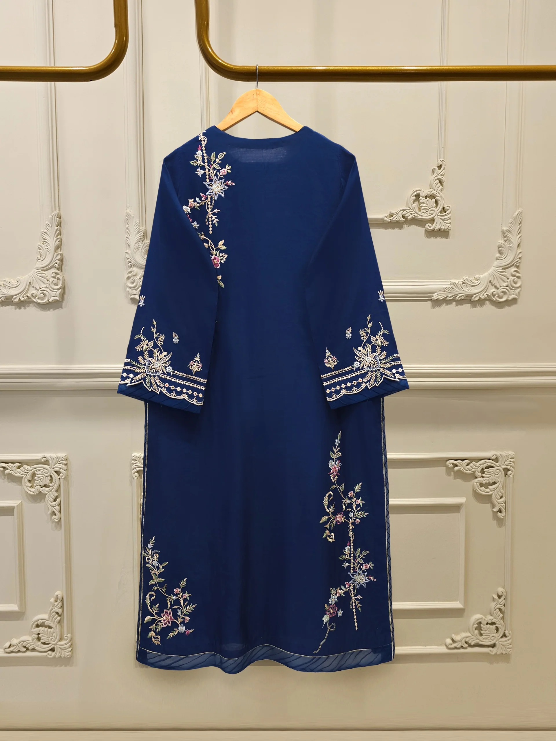 2 Piece- Pure Khaddi Silk Embroidered Suit S114228 - Image 5