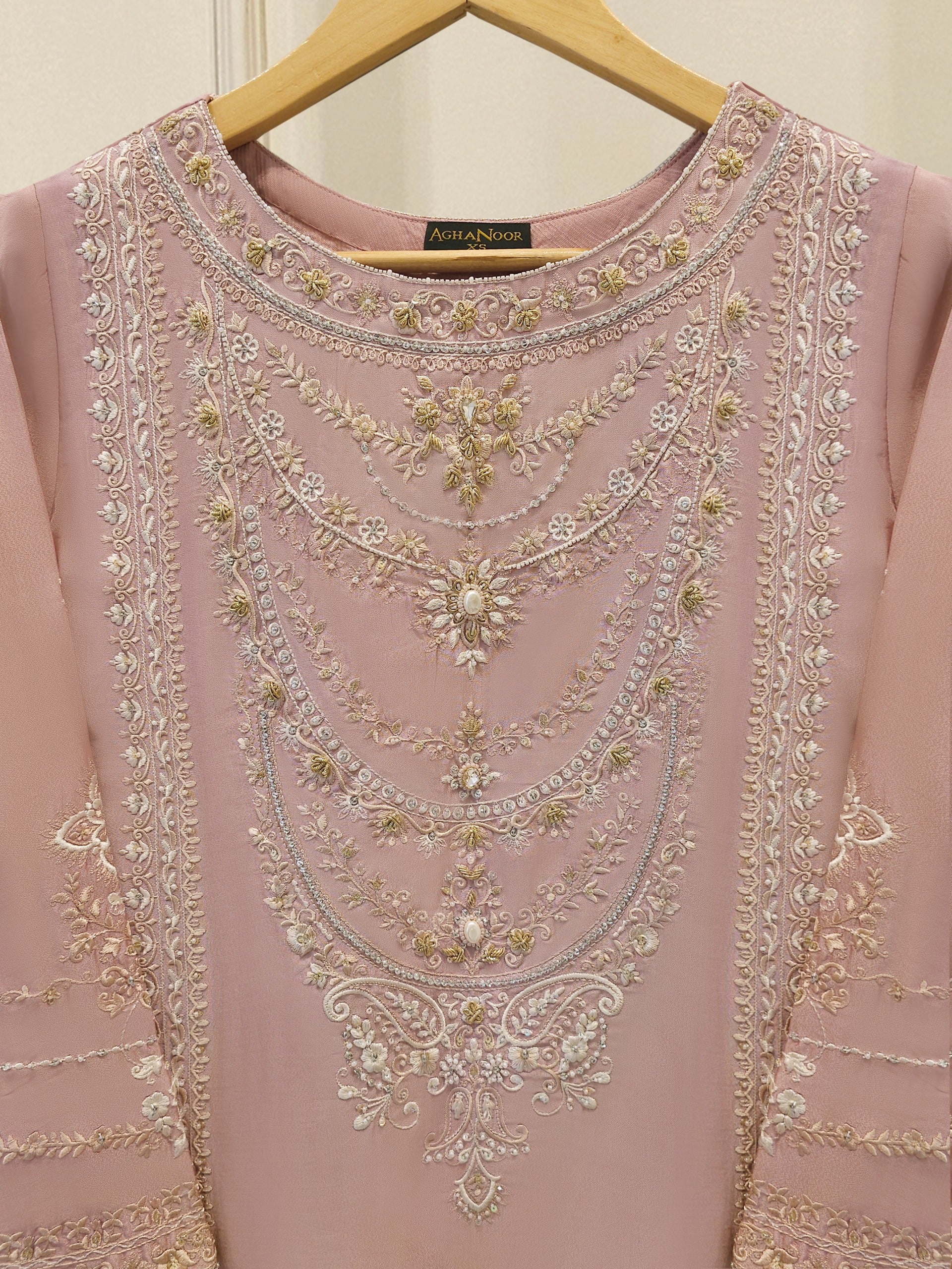 2 Piece- Pure Sheesha Silk Embroidered Suit S114249 - Image 2