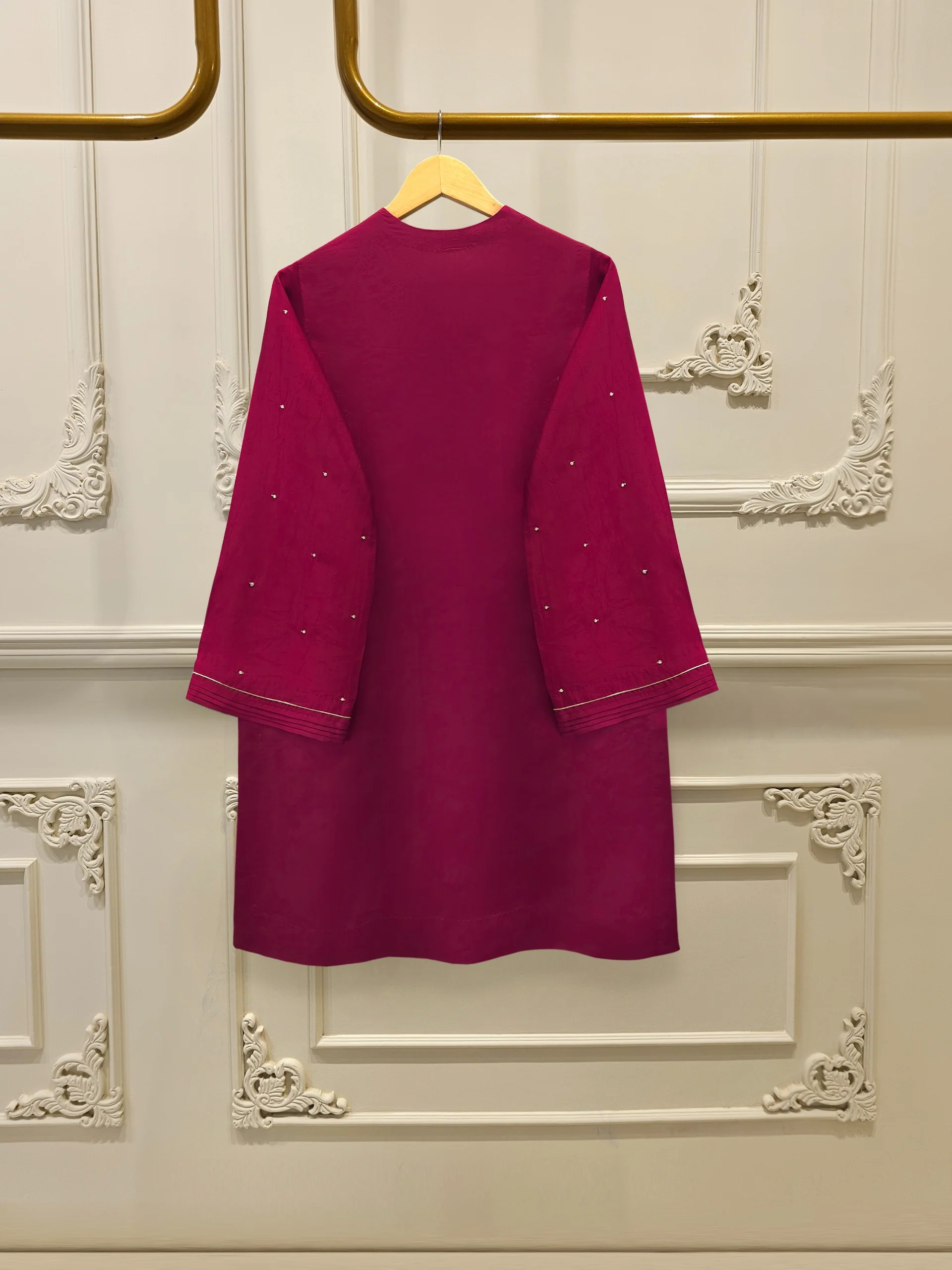 2 Piece- Pure Sheesha Silk Embroidered Suit S114337 - Image 4
