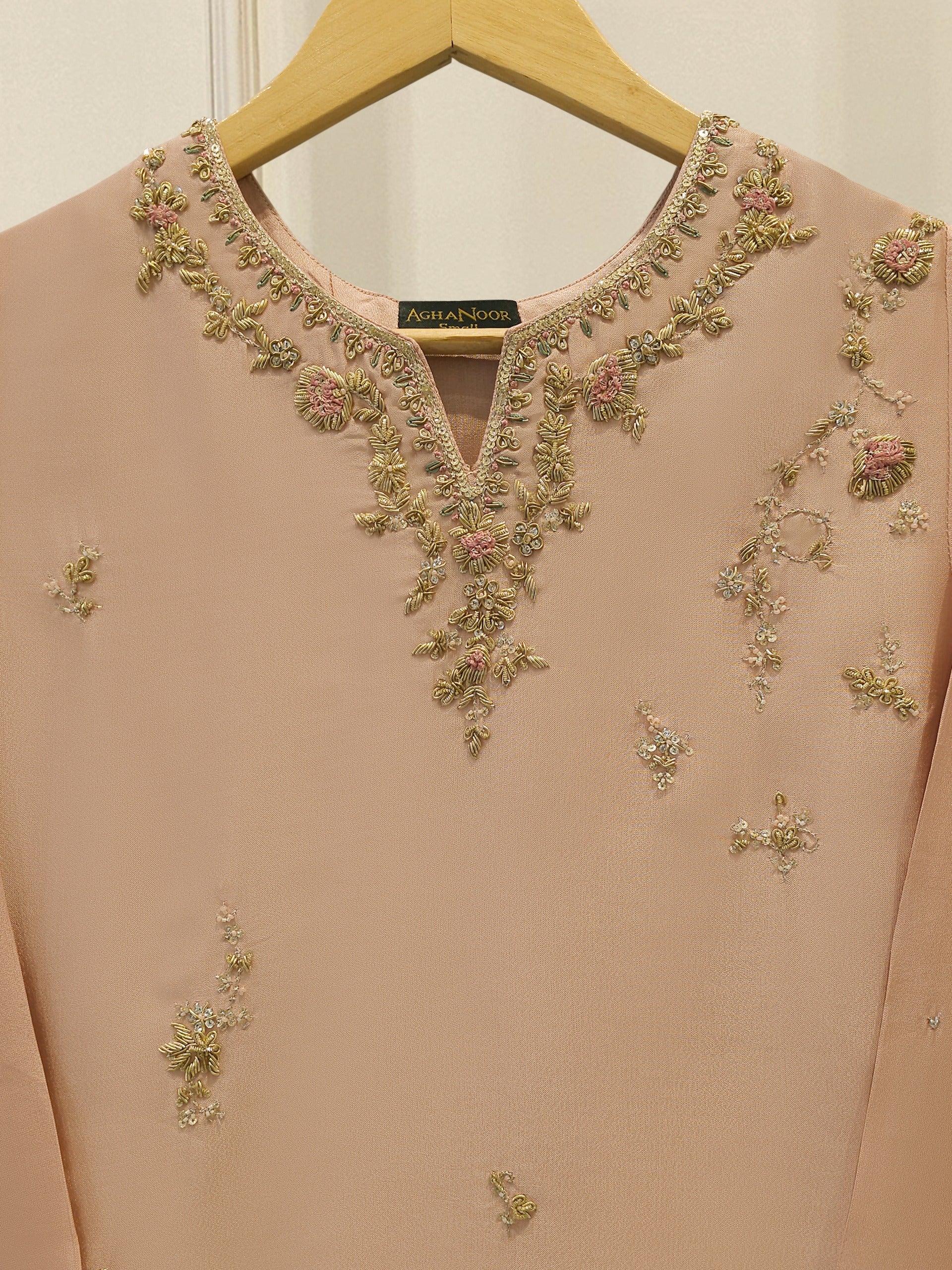 2 Piece- Pure Sheesha Silk Embroidered Suit S114357 - Image 2