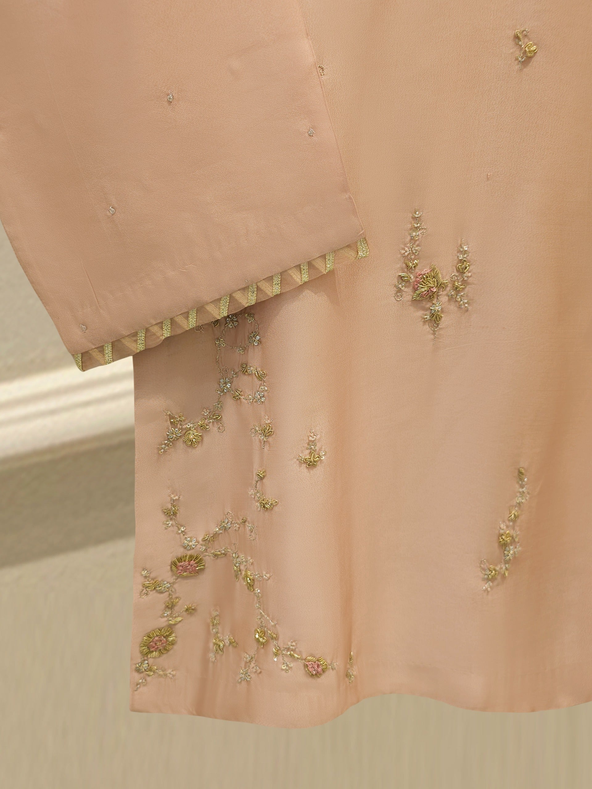 2 Piece- Pure Sheesha Silk Embroidered Suit S114357 - Image 3