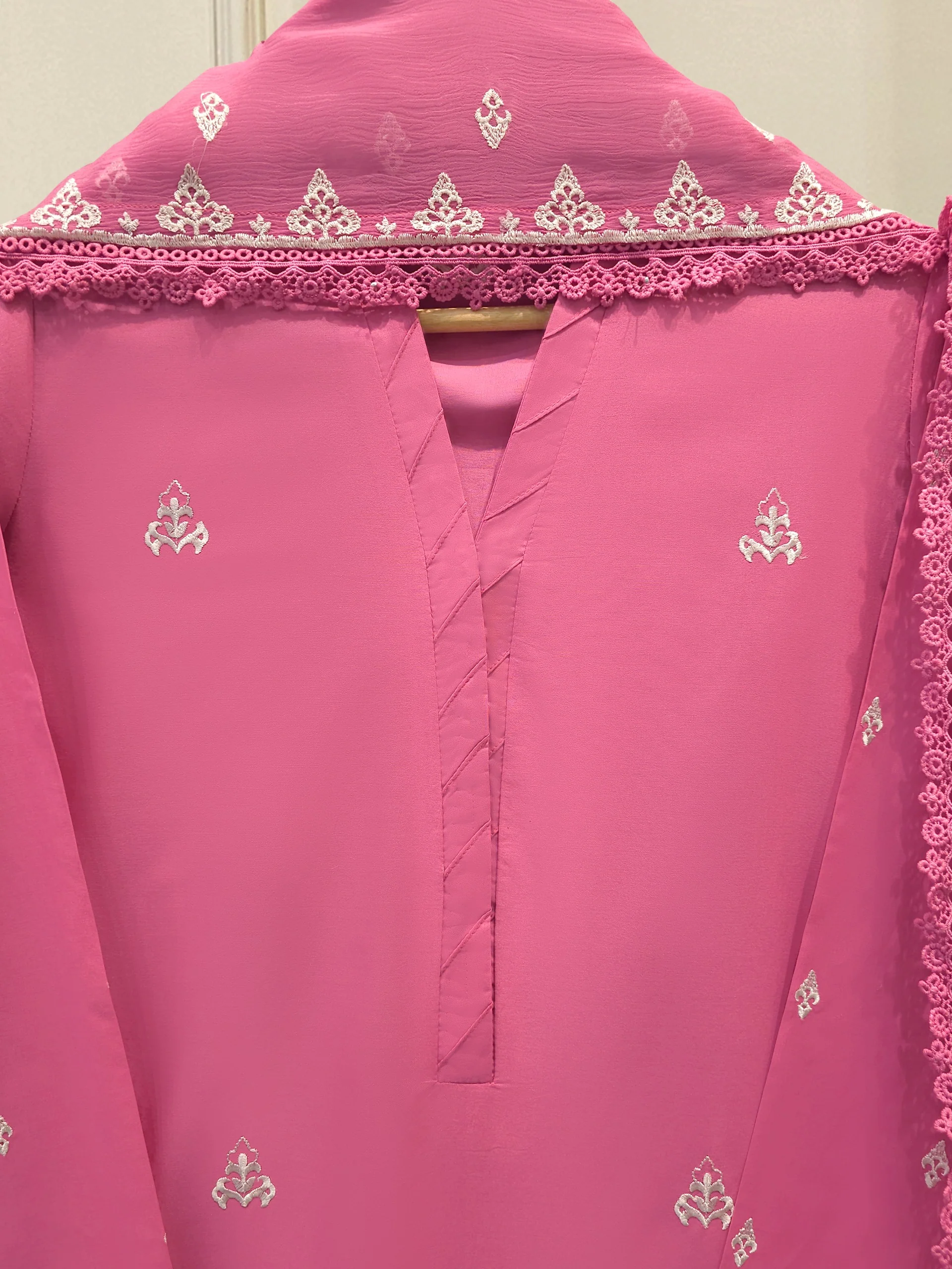 3 Piece - Pure Embroidered  Cambric Suit S113417 - Image 2