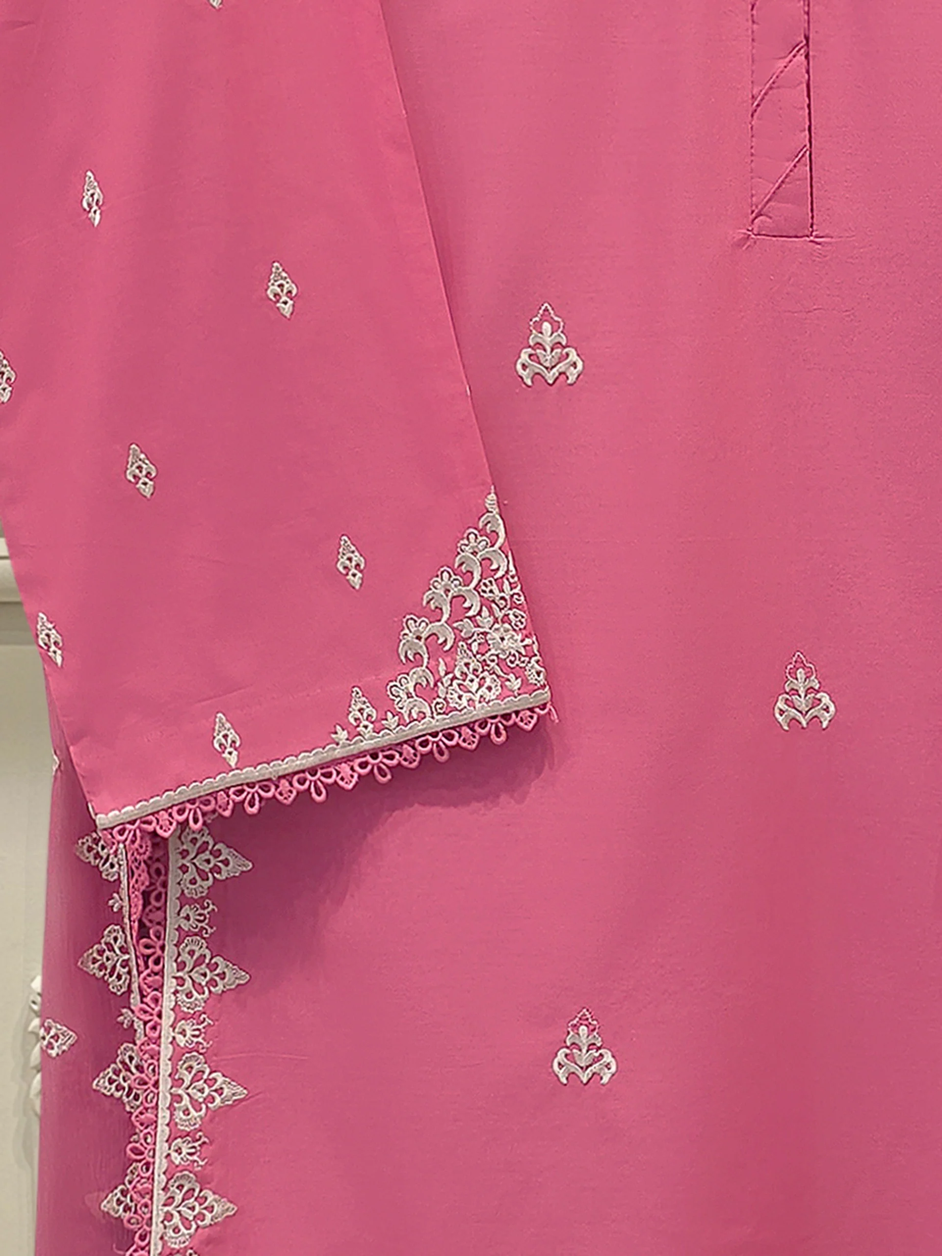 3 Piece - Pure Embroidered  Cambric Suit S113417 - Image 3