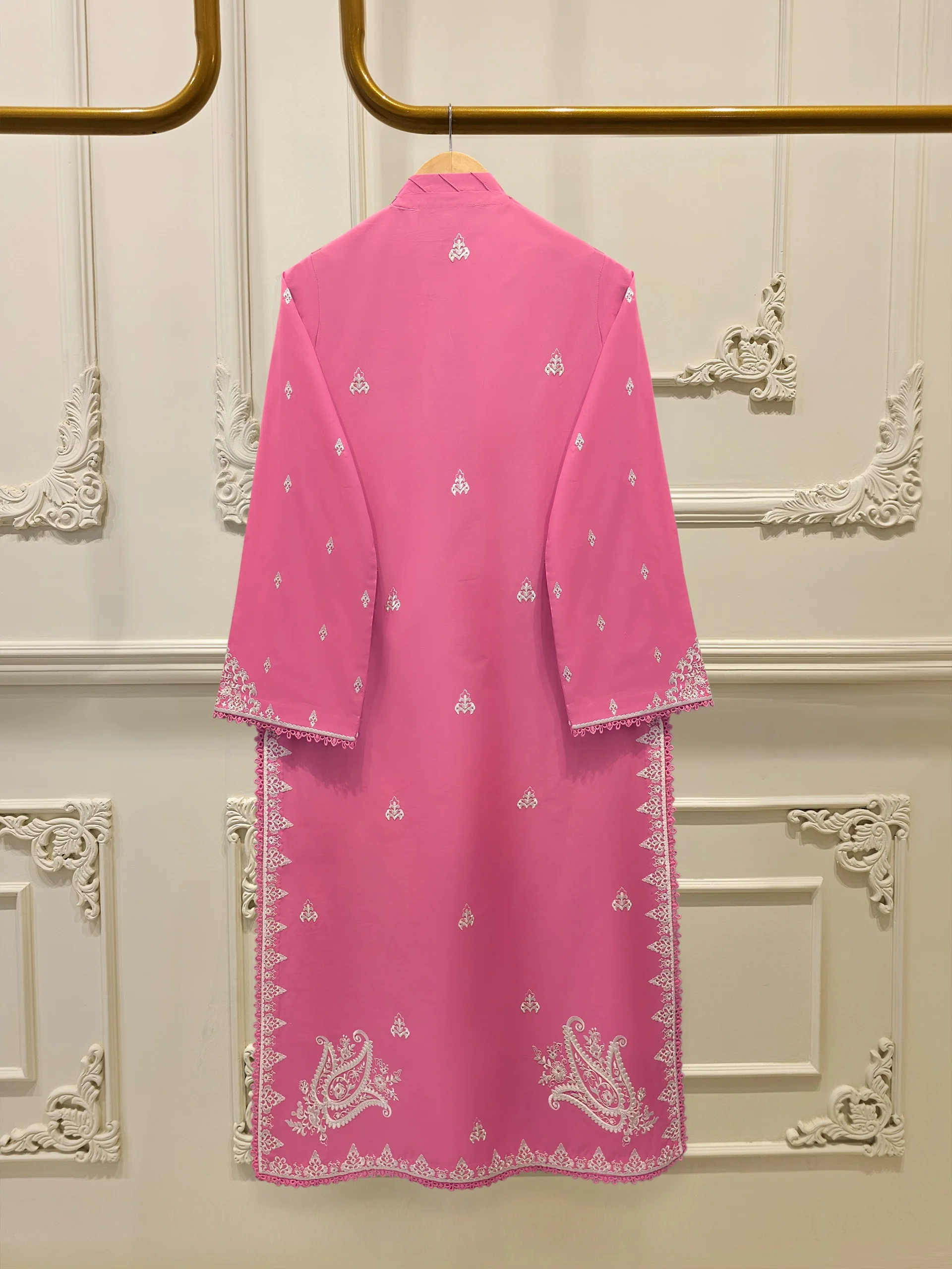 3 Piece - Pure Embroidered  Cambric Suit S113417 - Image 5