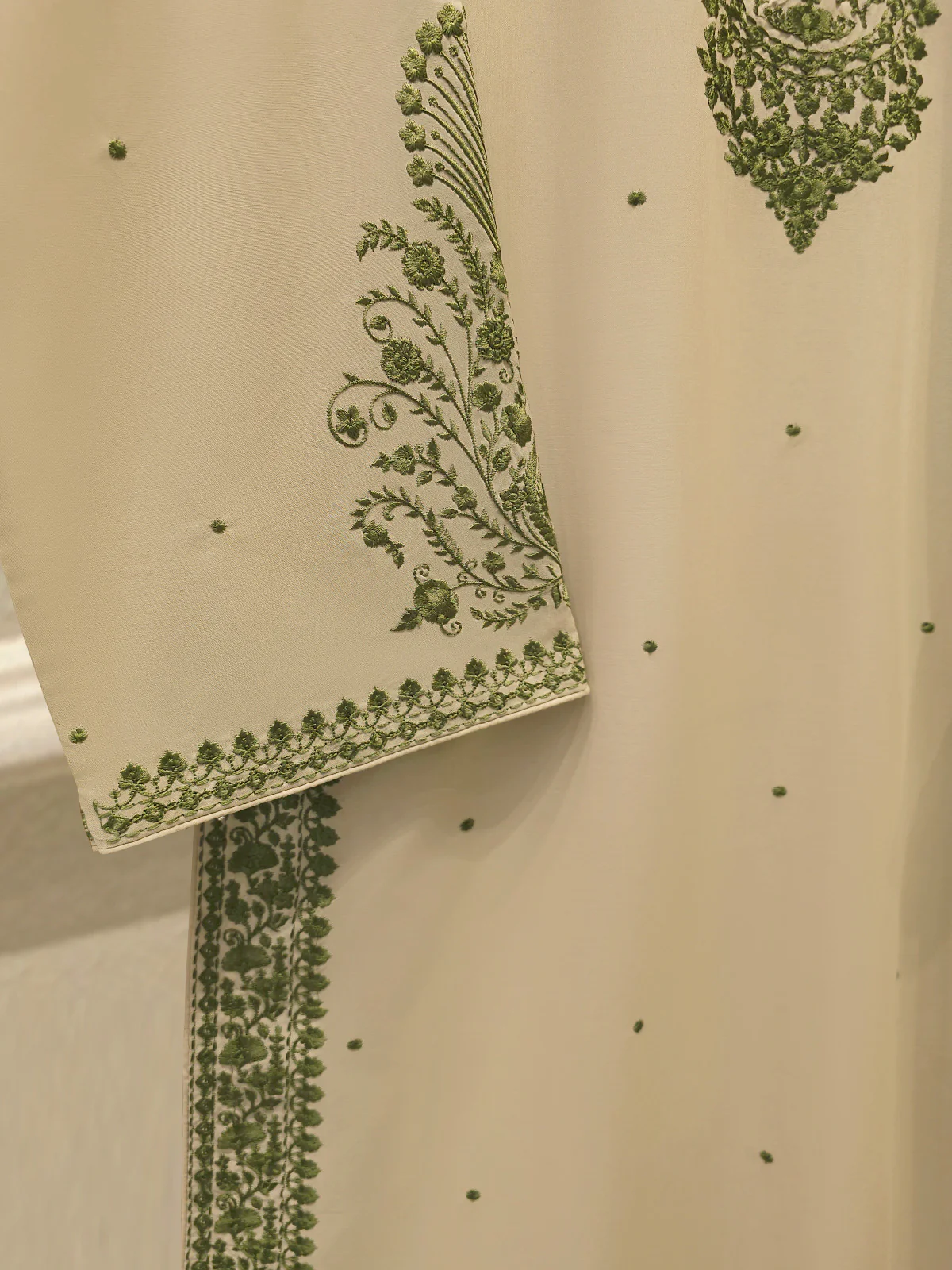 3 Piece - Embroidered  Cambric Suit S113392 - Image 3