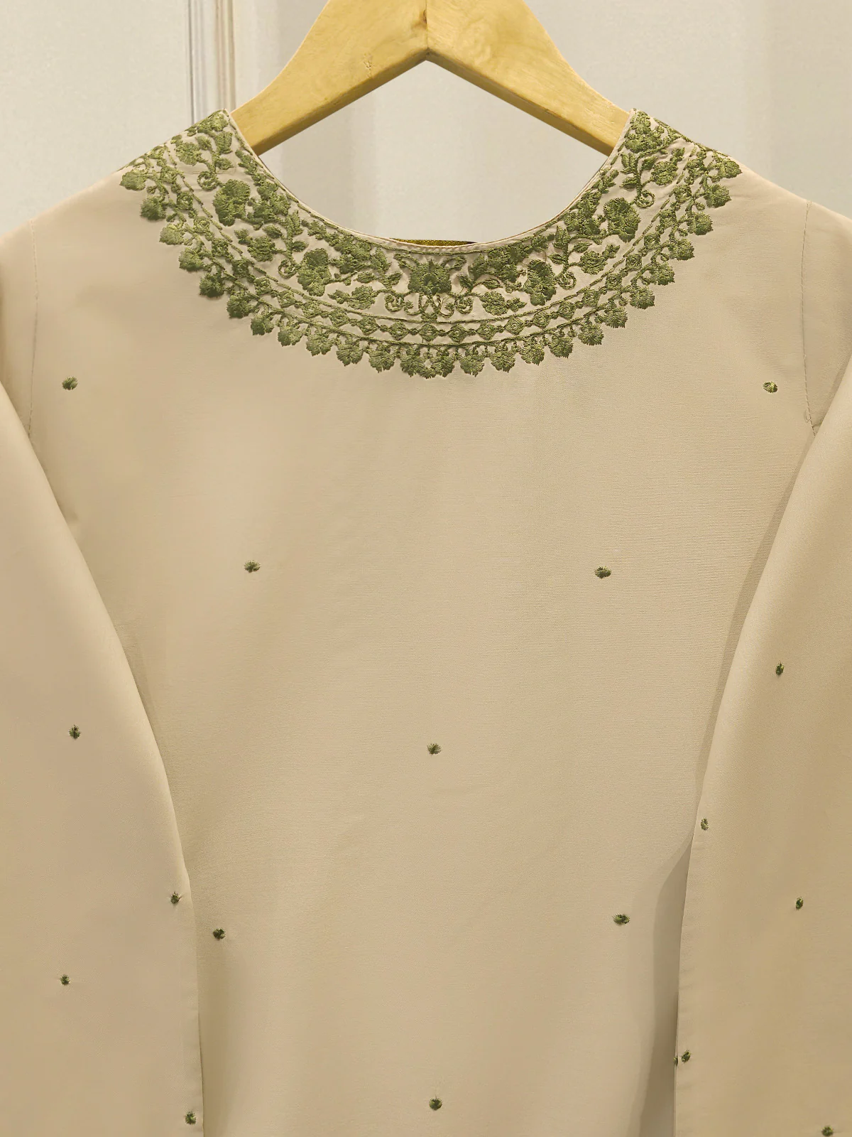 3 Piece - Embroidered  Cambric Suit S113392 - Image 5