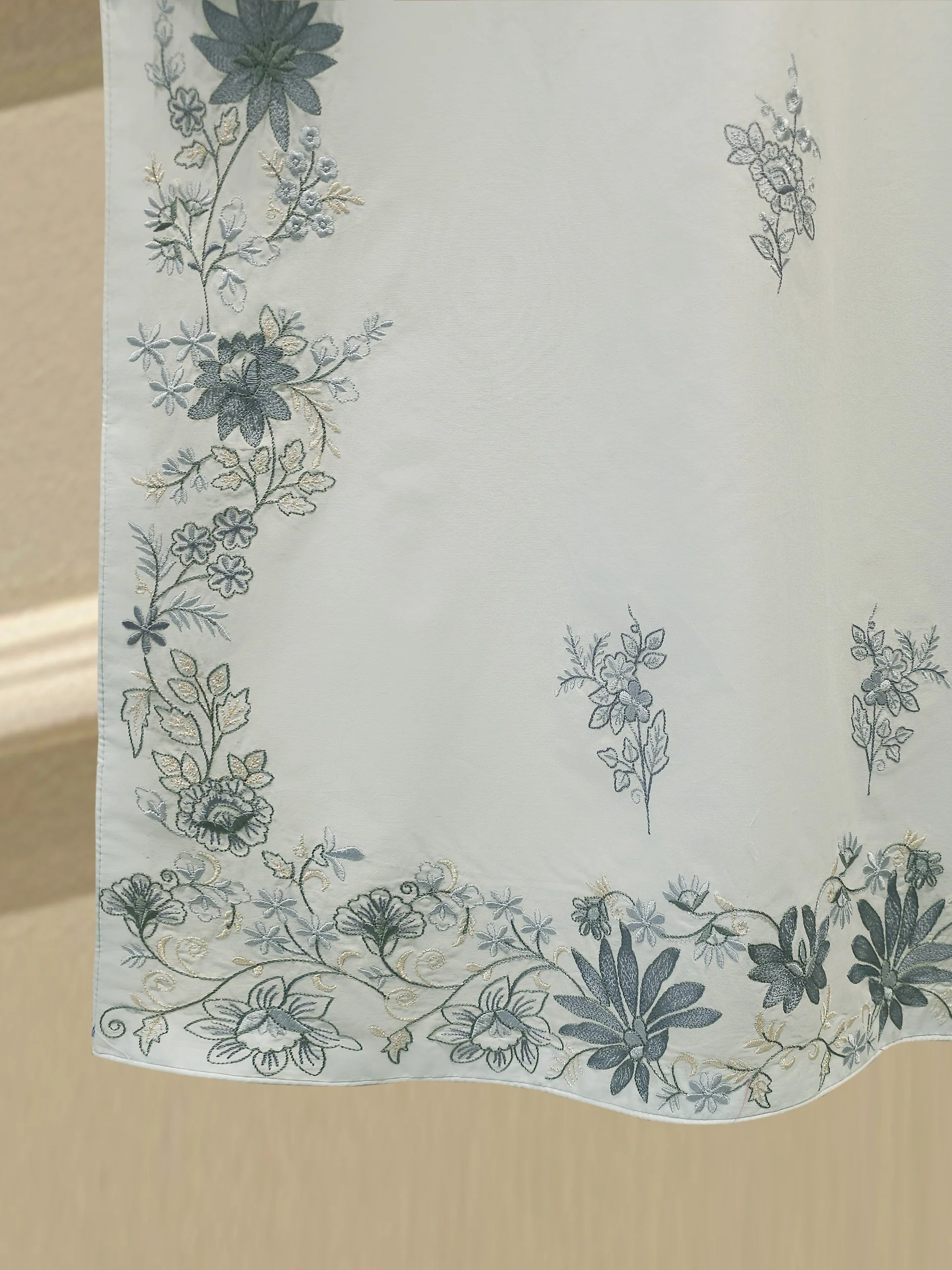 3 Piece - Embroidered Cambric Suit S112757 - Image 4