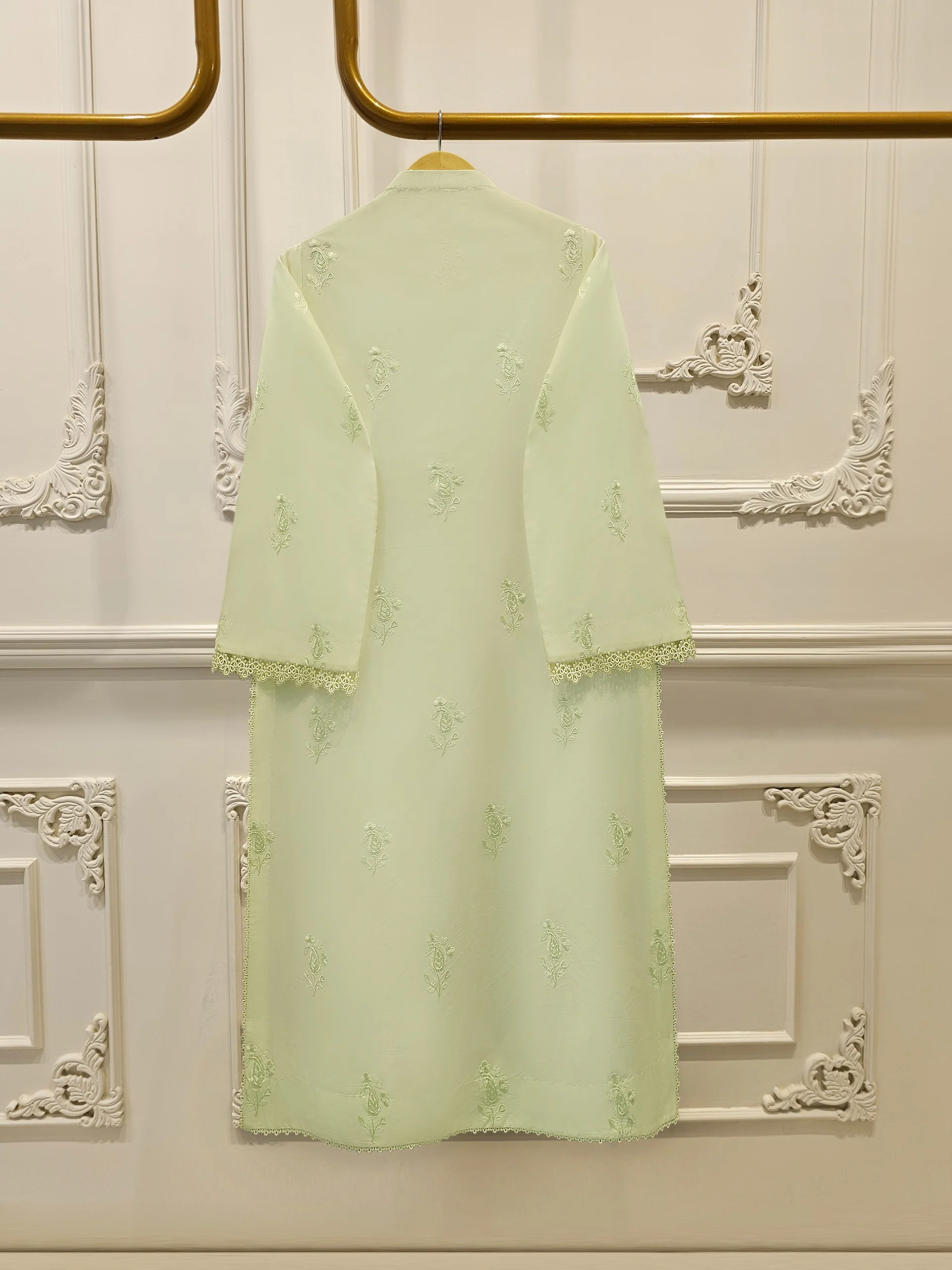 3 Piece - Embroidered Cambric Suit S113490 - Image 5
