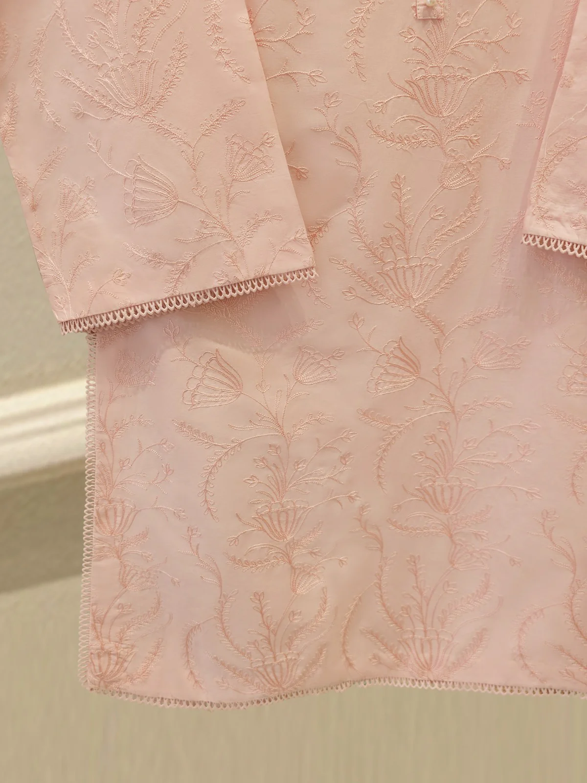 3 Piece - Embroidered Cambric Suit S113494 - Image 2